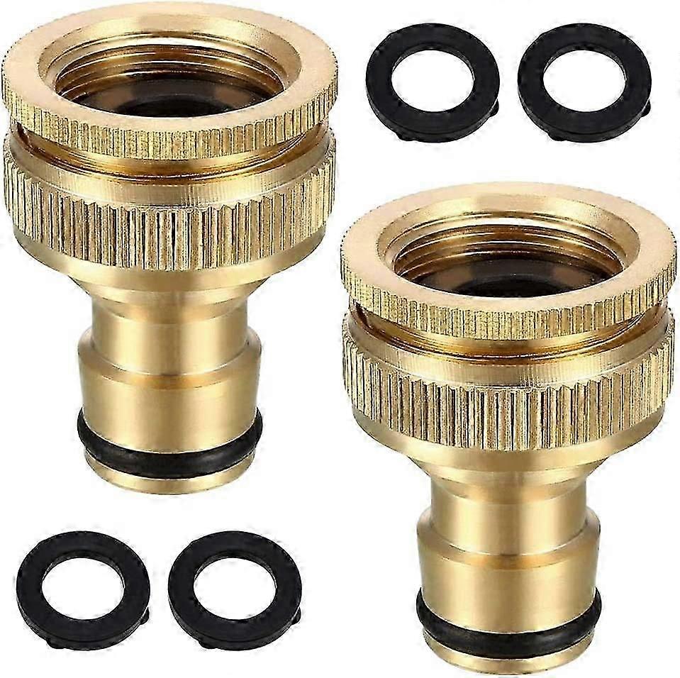 Set of 2 brass garden hose faucet adapter 1/2" and 3/4" thread faucet hose adapter for faucet kitchen garden faucet