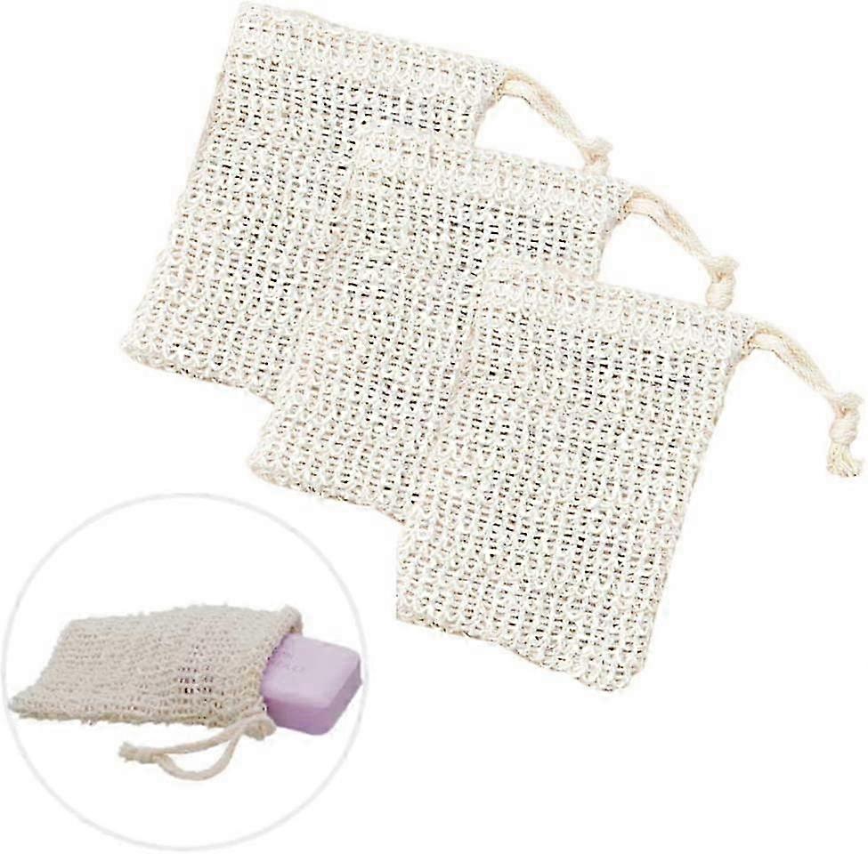 Natural Non-Slip Soap Bag for Exfoliating Shower Use, Drawstring Foam Mesh Pouch