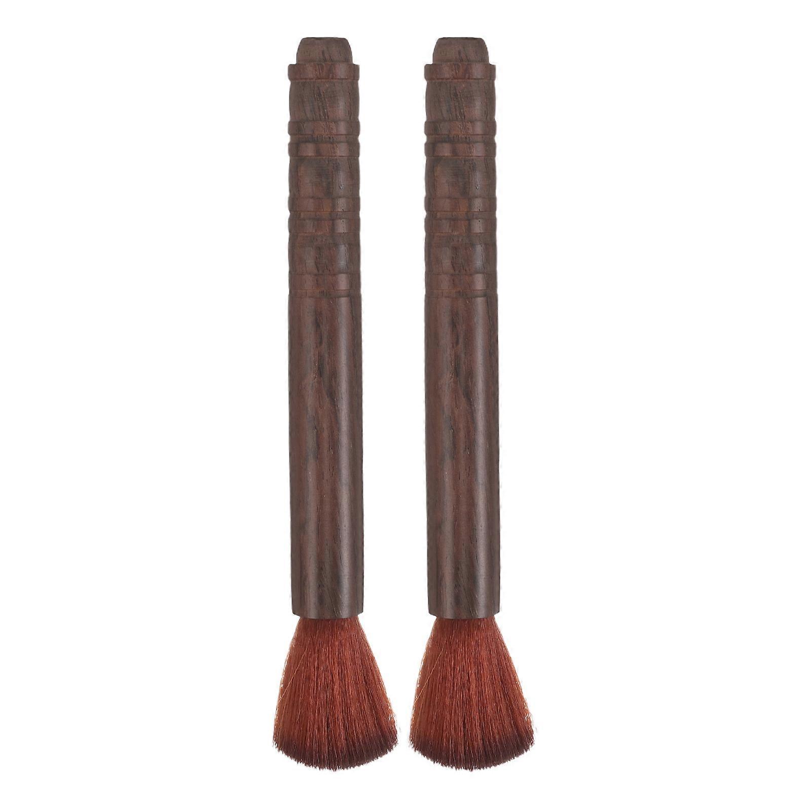 Guitar String Cleaner Brush Musical Instruments Cleaning Tool Dark Brown Soft Bristles Grime Removal 2Pcs