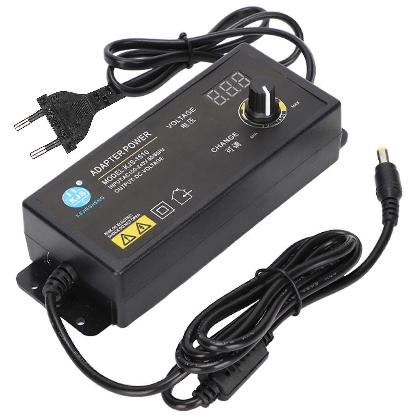 Adjustable Voltage Power Adapter, Speed Regulation, 3-24V, 4A, 90W, LED Digital Display, 100-240V Plug, EU