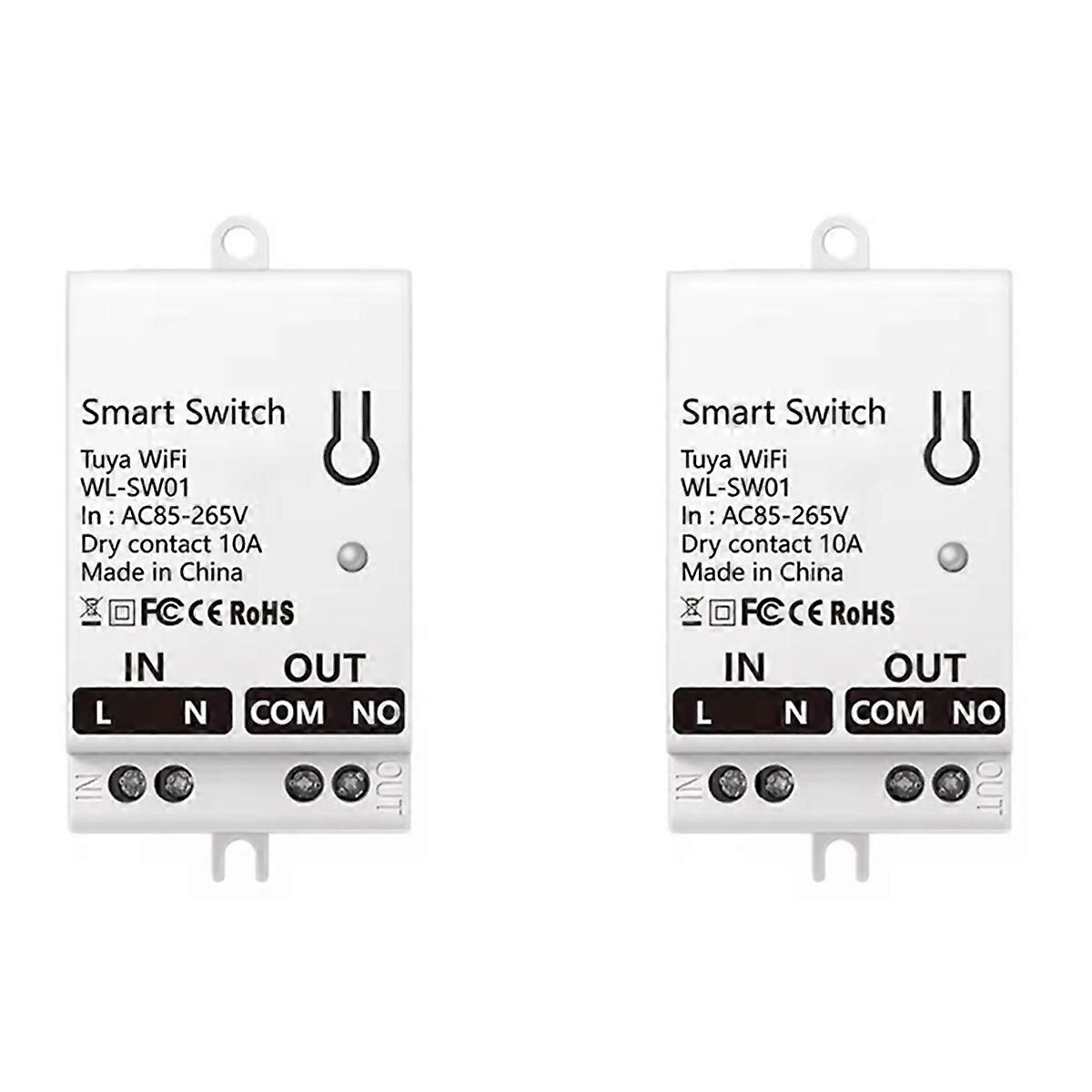 Tuya Smart WiFi Dry Contact Switch Module 10A Home Universal DIY Breaker Relay Work with Smart Life