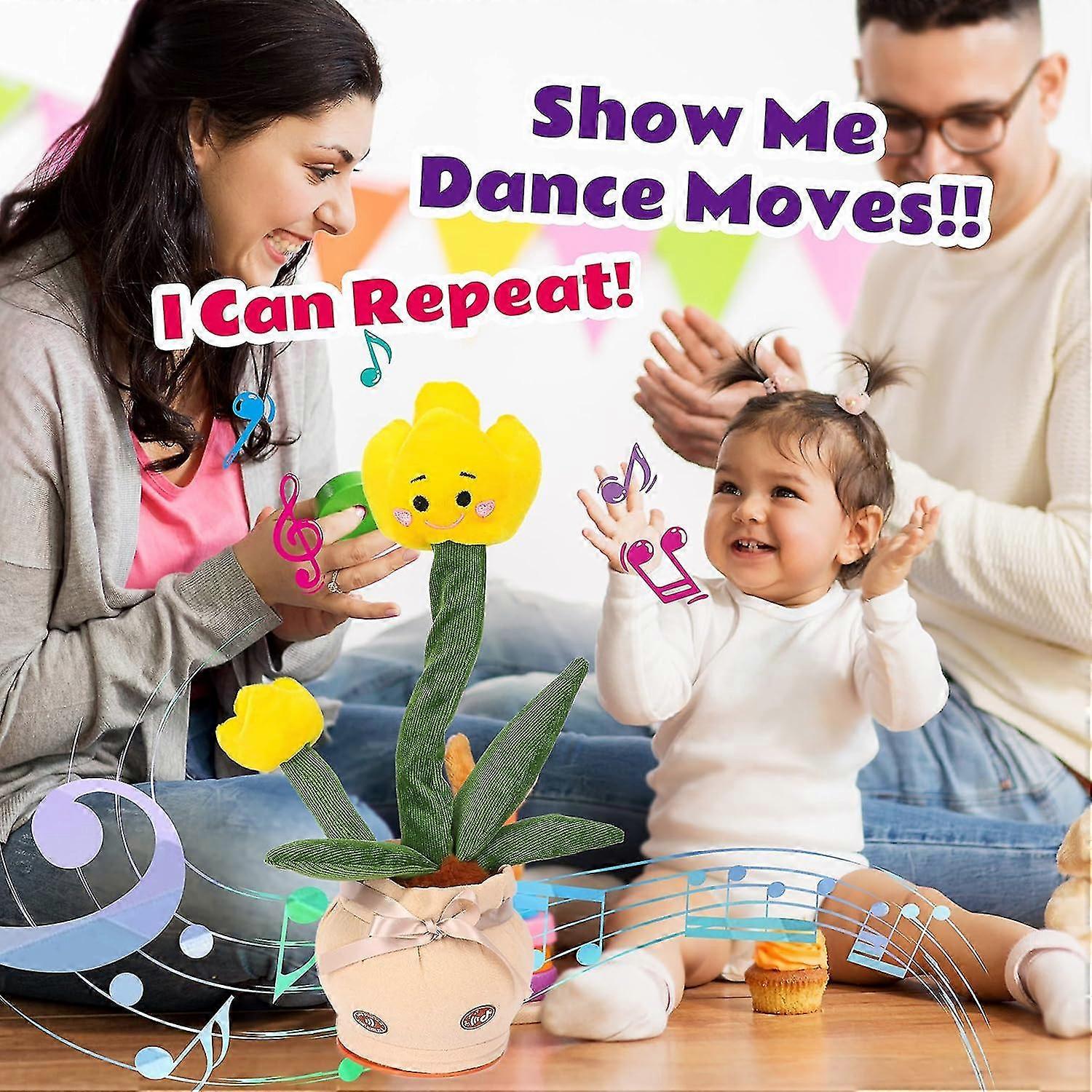 Dancing Talking Flower Toy - Record & Repeat, Musical Plush Toy