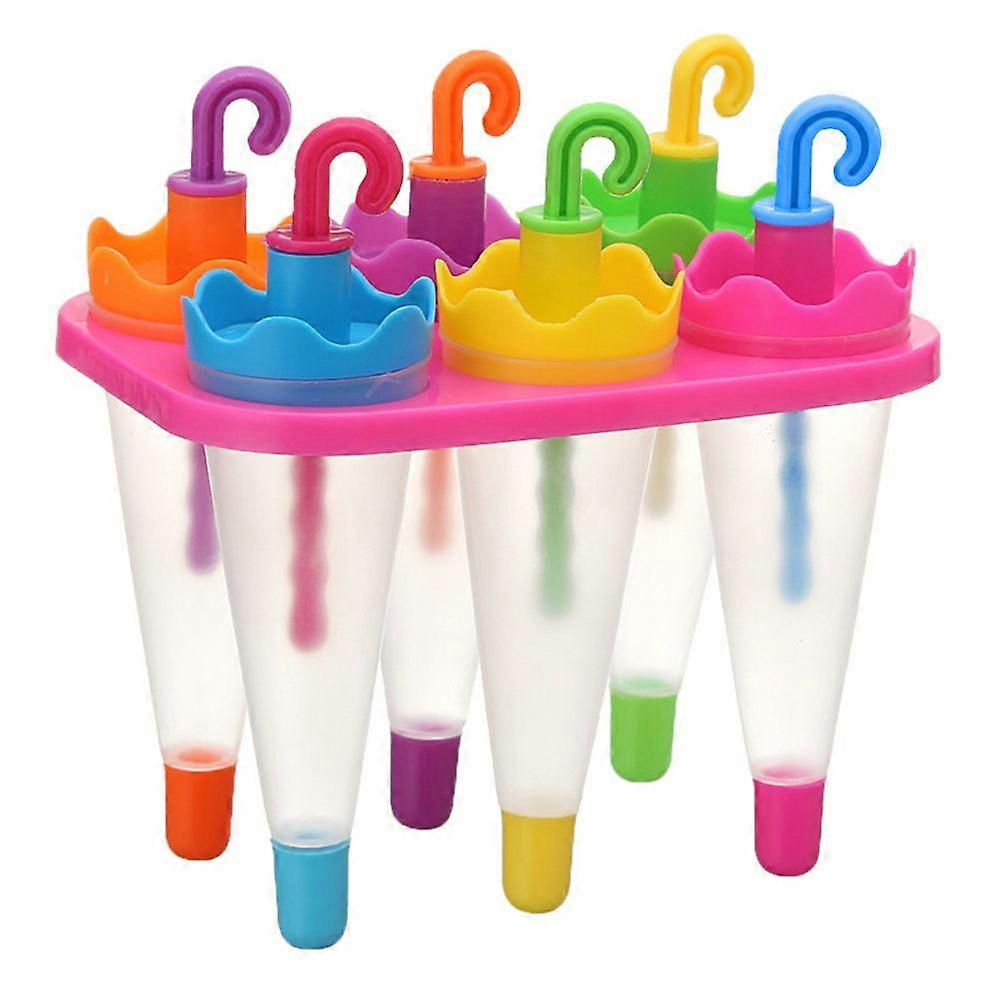 6 Ice Tray Mold Umbrella Popsicle Lolly Mould Ice Cube Tools for DIY