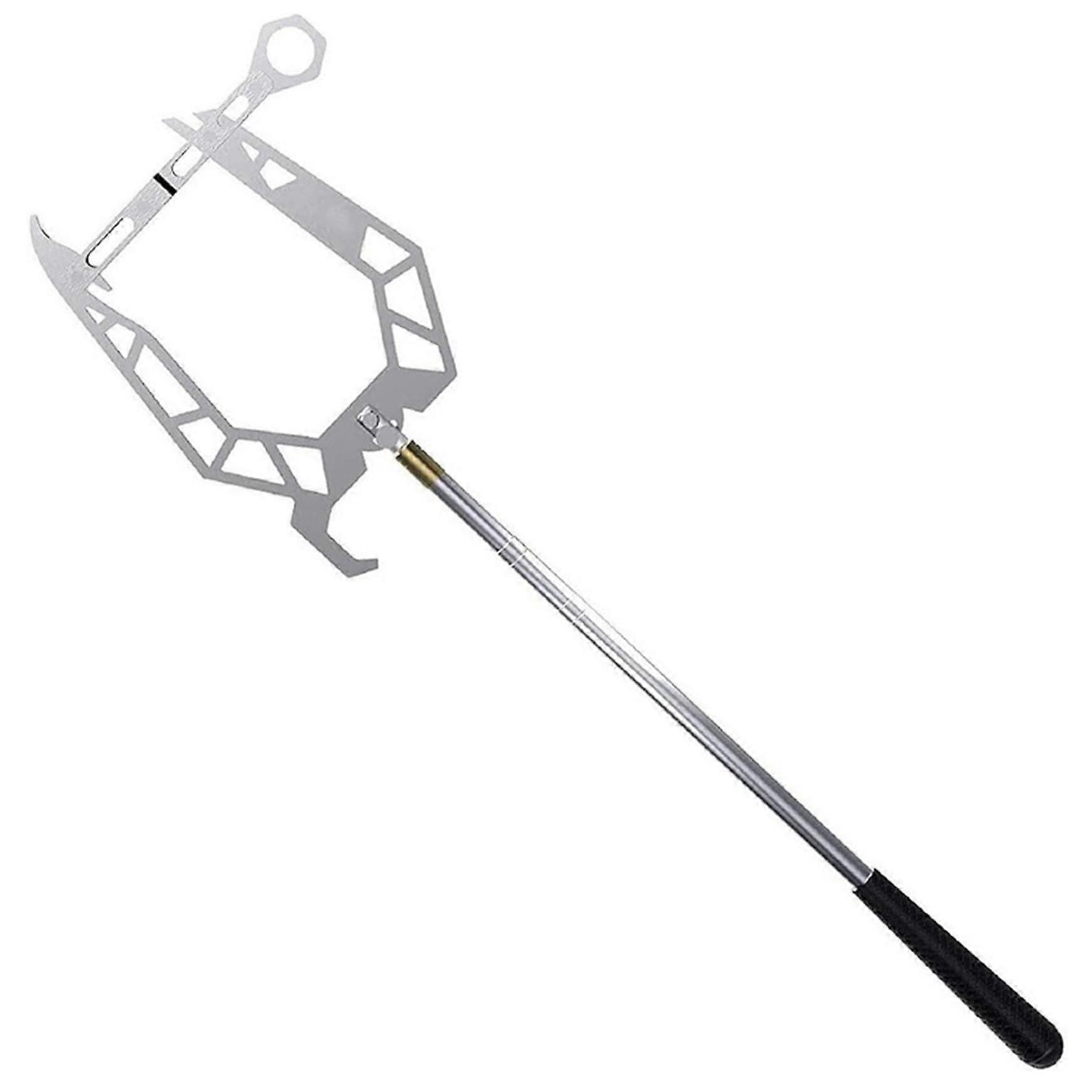 Stainless Steel Automatic Telescopic Boat Hook 16 x 6 Inch with U-Shaped Design and Cable Guider for Mooring