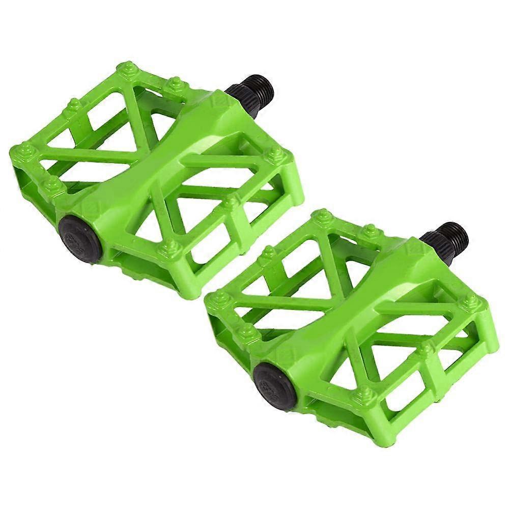 Woyisisi Aluminium Pedals 3 Bright Colours Non-Slip Flat Platform MTB Bicycle Pedal 1 Pair Green Durable Design