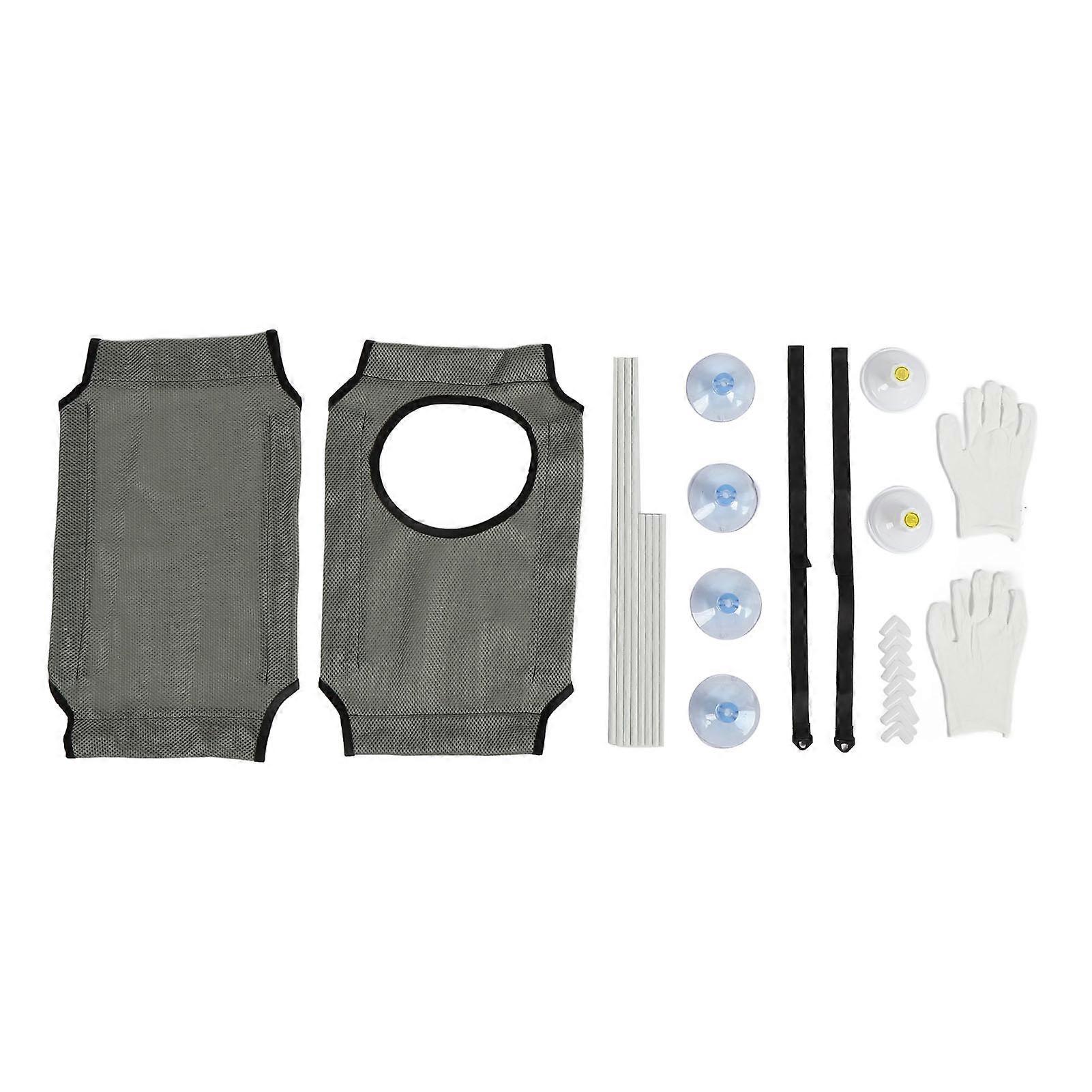 Cat Window Hammock Bed Sturdy Suction Cup Double Layer Soft Easy Installation Cat Window Perch Hammock Seat for Balcony Gray