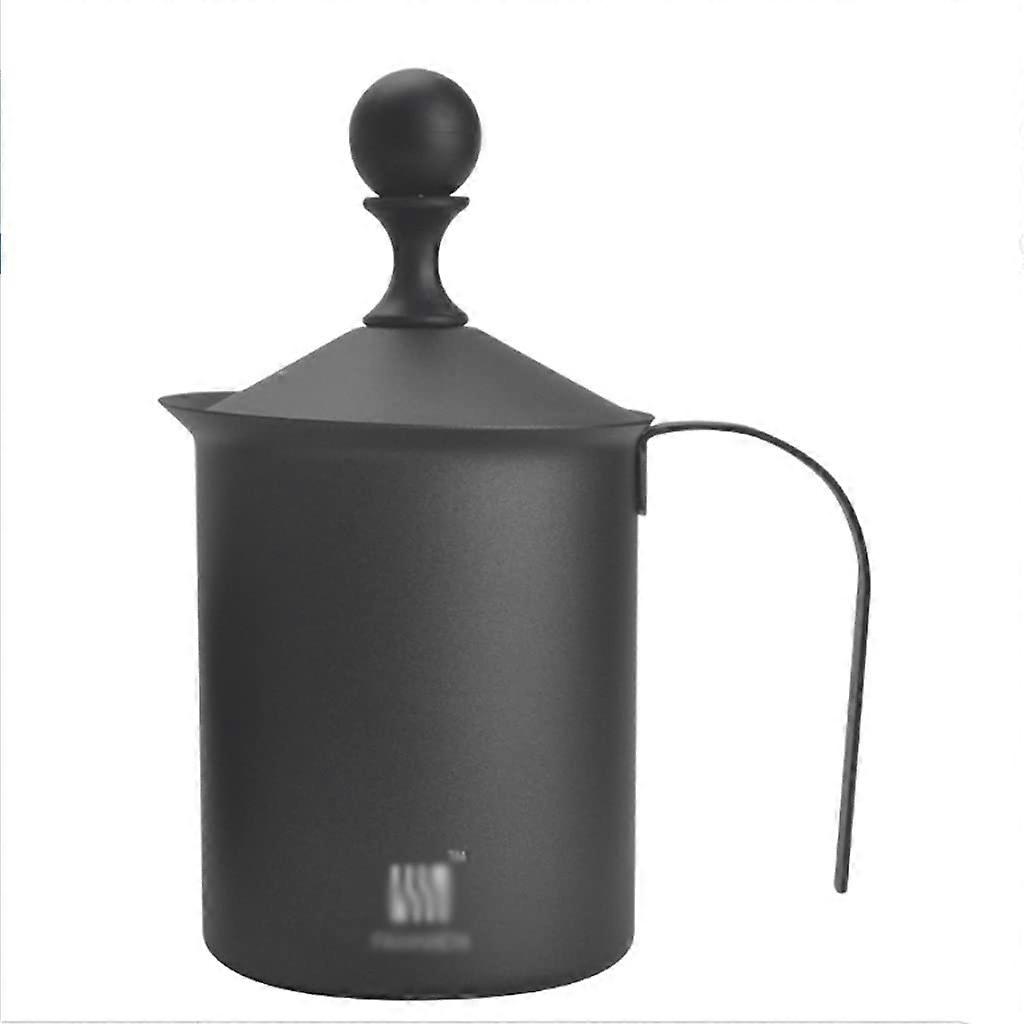 ZQDMYT 304 Stainless Steel Milk Foam Ball Double Layer Filter (Black, 400ml)
