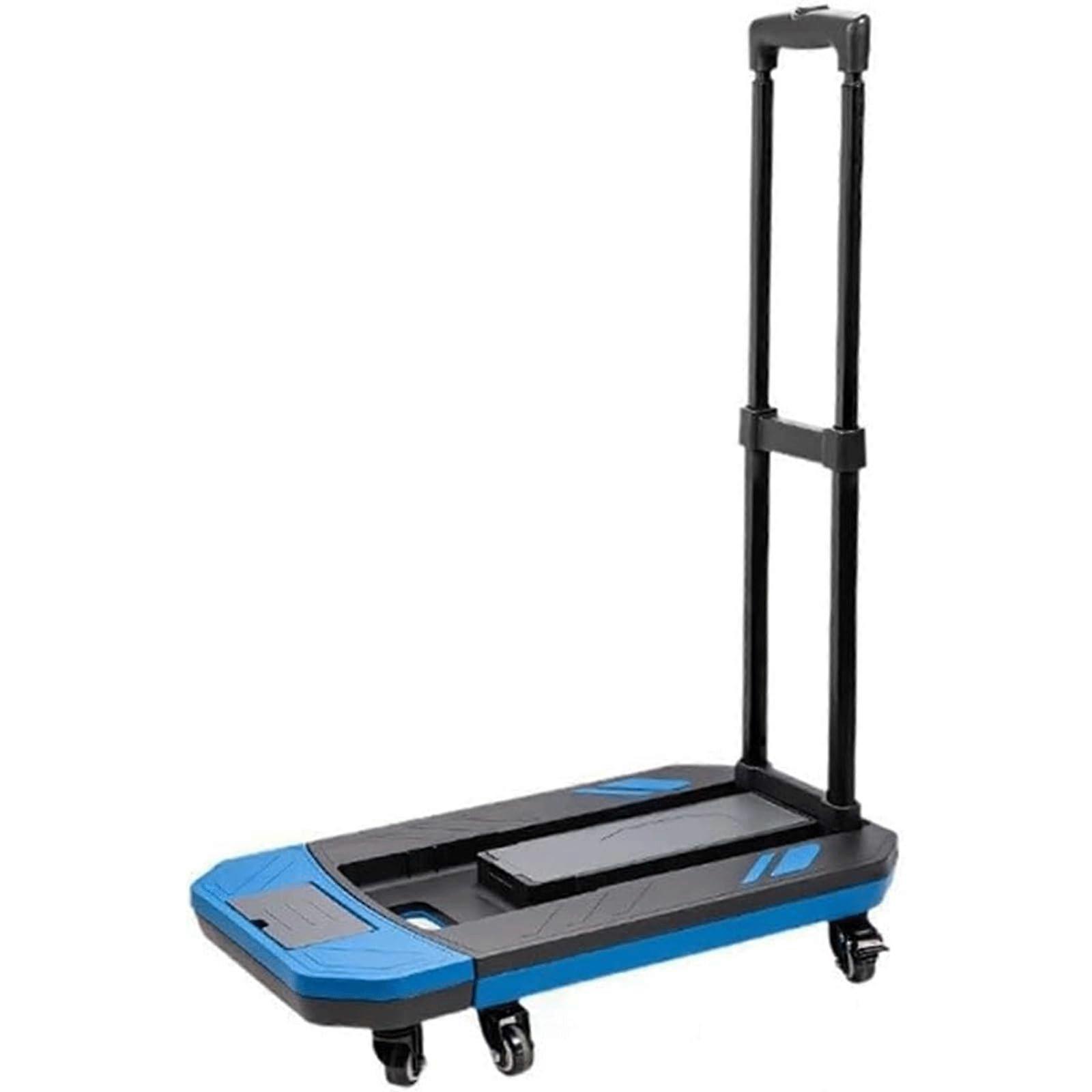 Folding Flatbed Trolley, Retractable Platform Trolley with 360° Rotating Wheels for Transportation, Push Trolley, Easy Storage