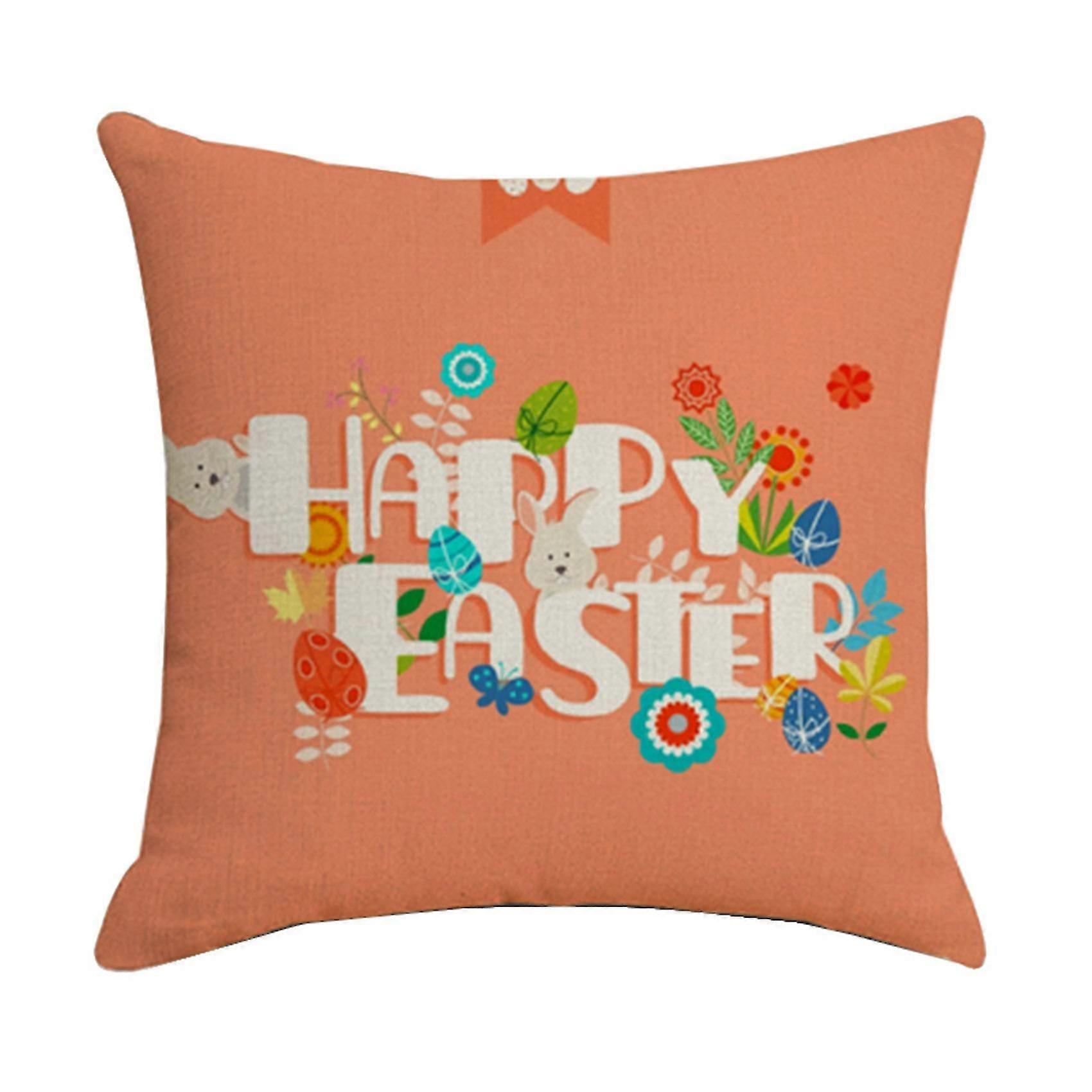 45x45cm Happy Easter Egg Pillowcases Bunny Cushion Sofa Linen Throw
