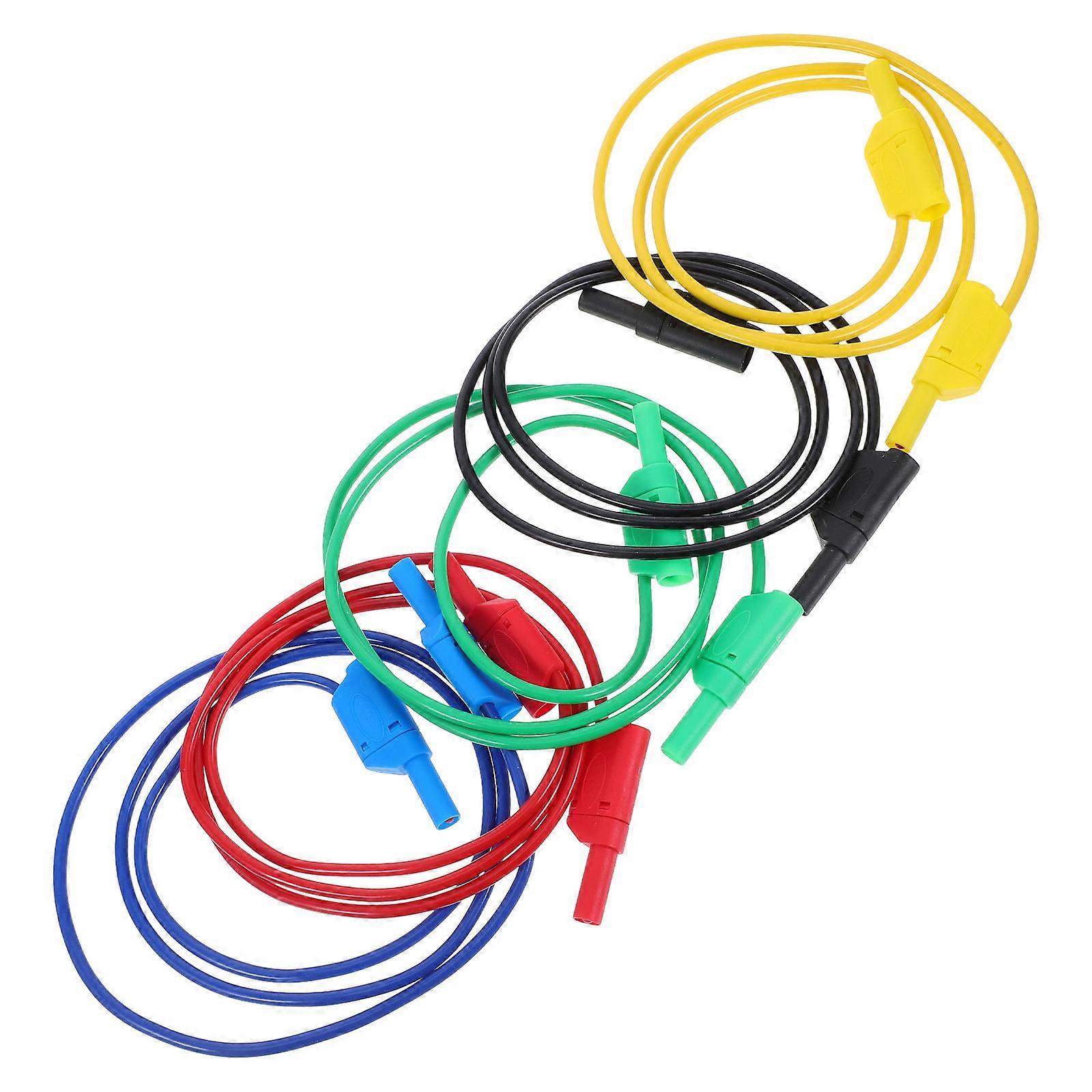 Banana Plug Cable Electric Testing Wire Connection Multimeter Testing Red 5Pcs
