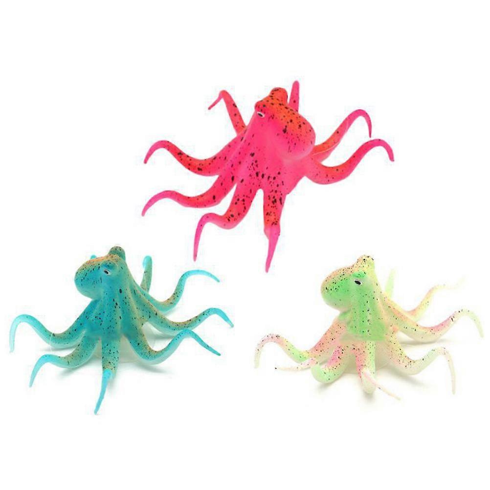 Glow Octopus For Fish Tank Aquarium Modeling Night Fluorescent Simulation Octopus Green Shelter 1Pack