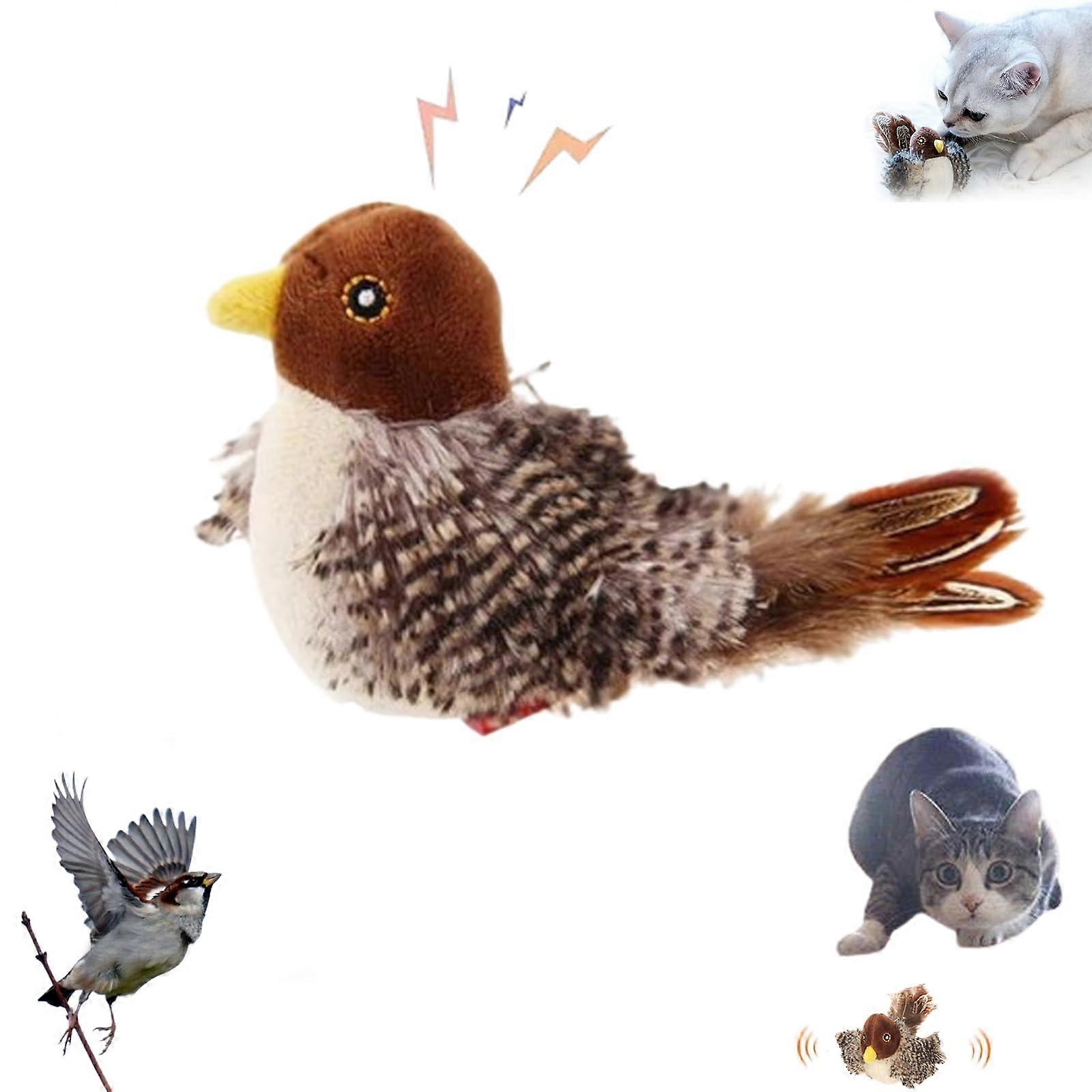 Flying Bird Cat Toy - Flapping Hummingbird with Simulated Chirping Sounds, Interactive Cat Entertainment, 1pcs