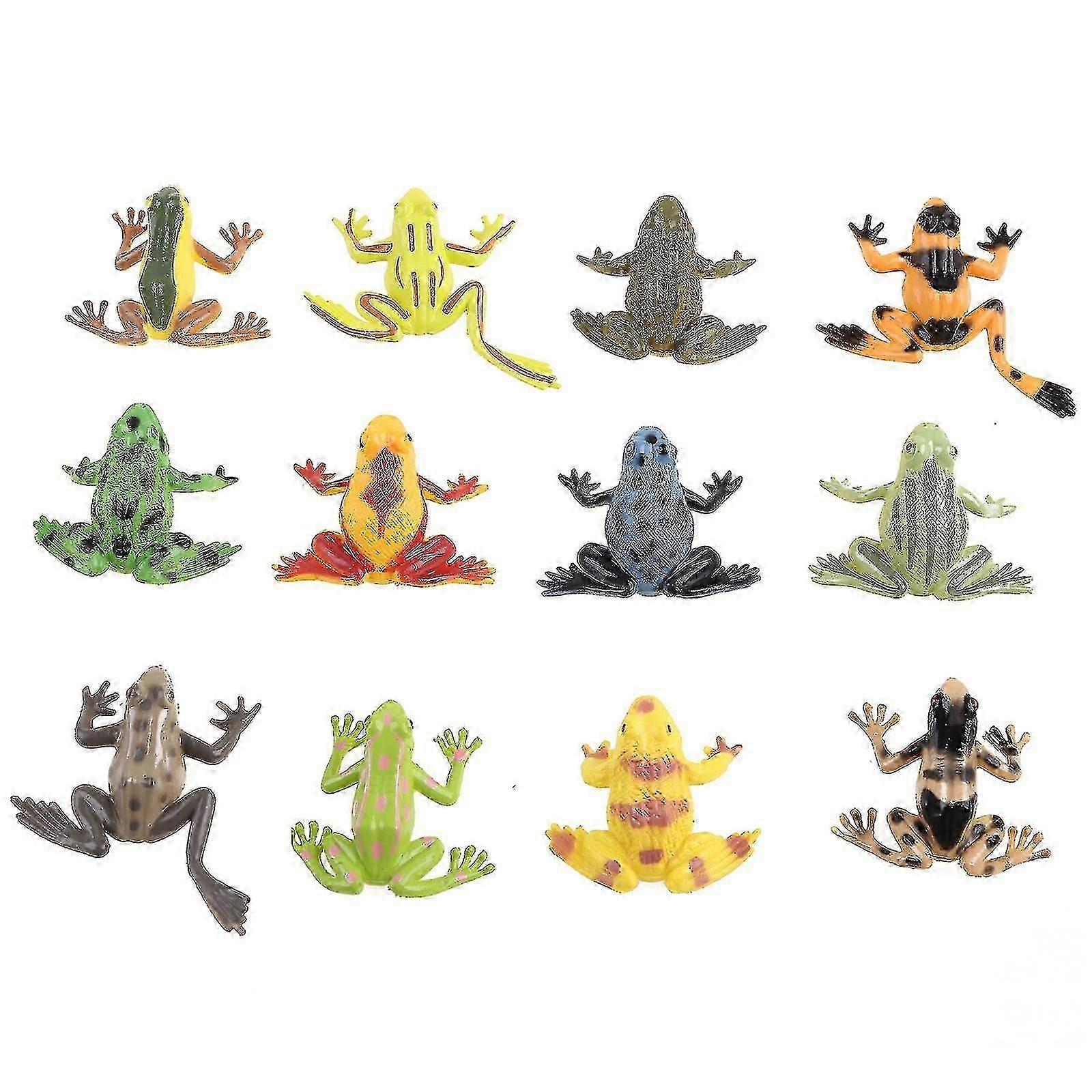 12-Piece Frog Figure Set - UK Educational Biology Learning Props
