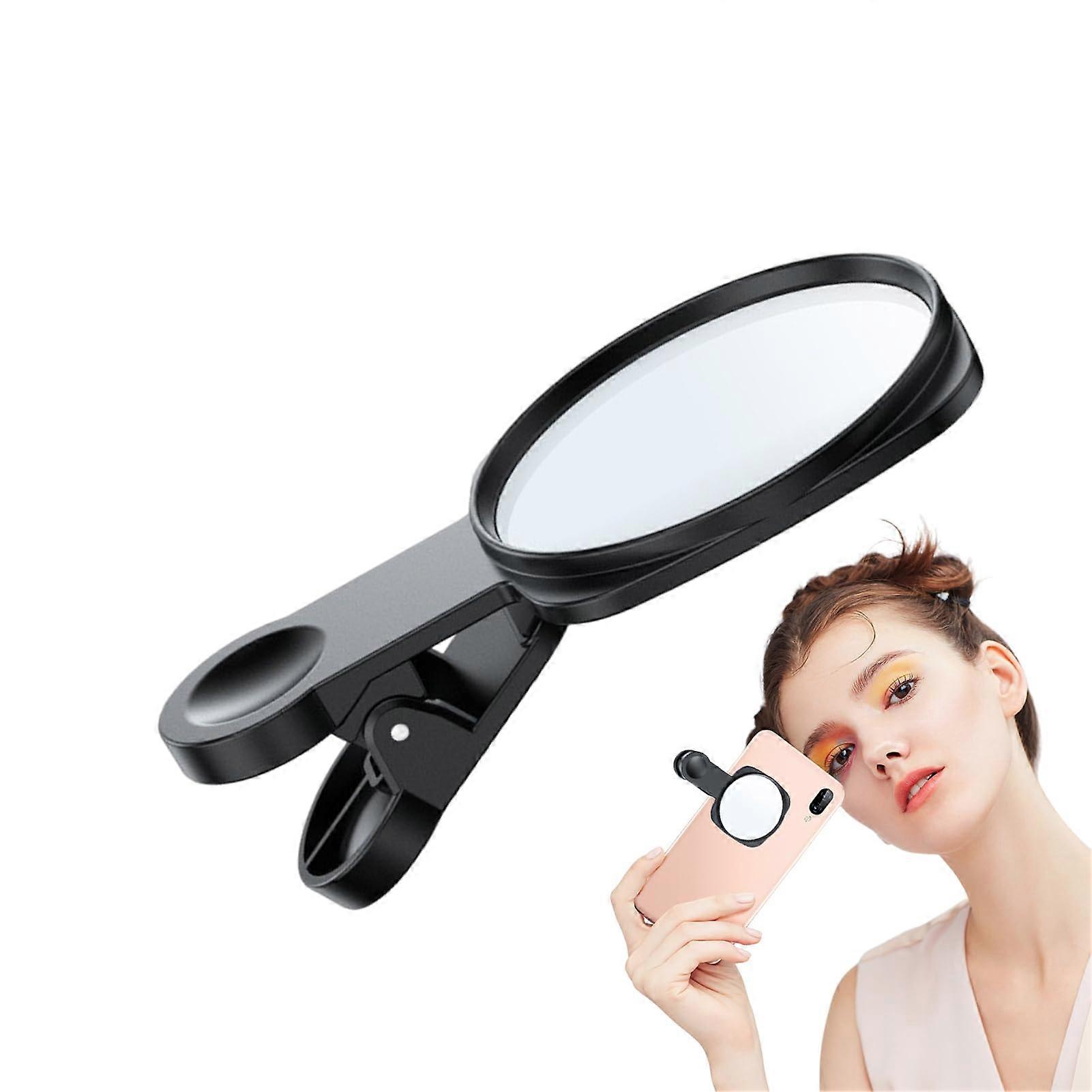 Phone Mirror Holder with Clip for Selfie and Vlog, Adjustable Camera Monitor for Rear View Compatibility
