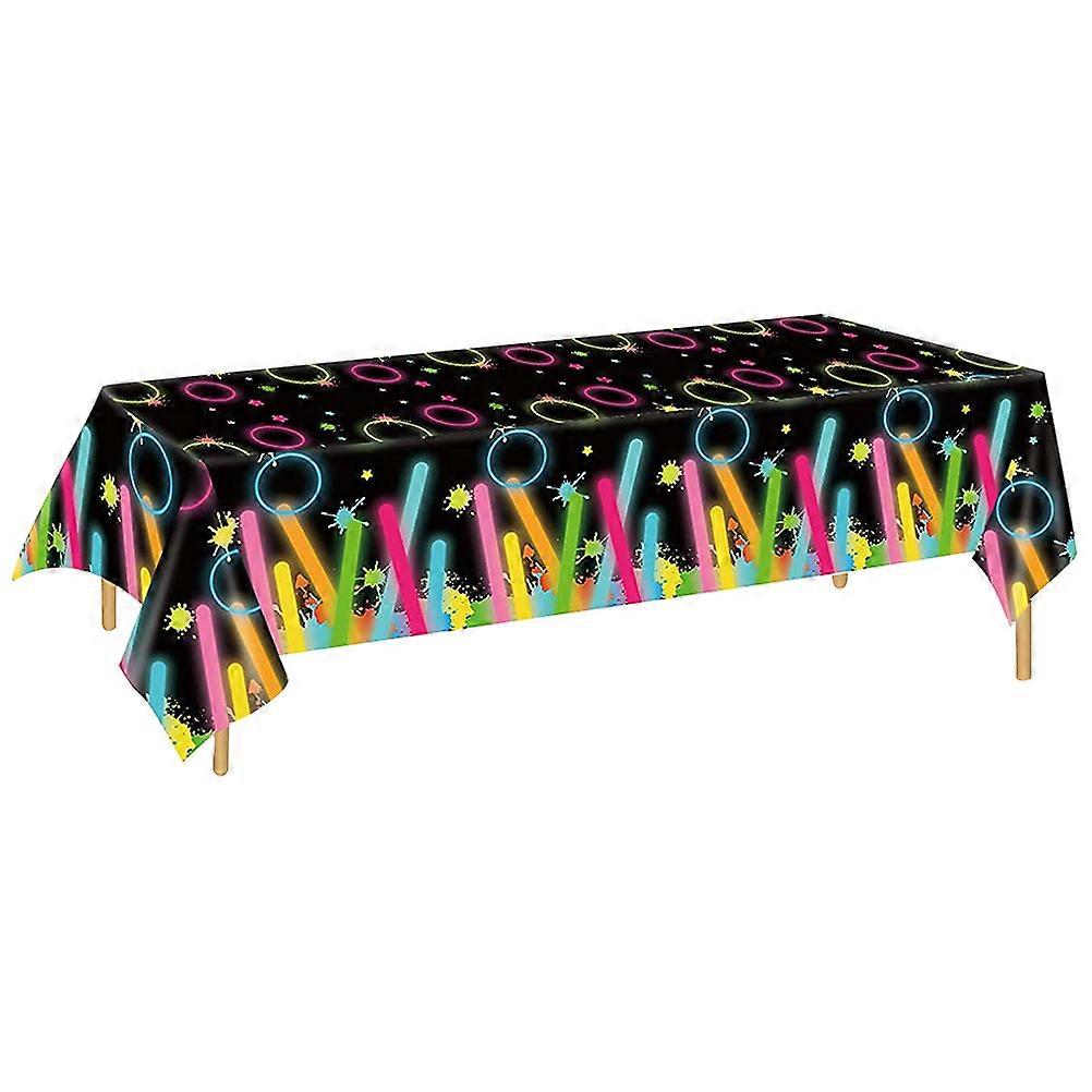 Neon Fluorescent Disposable Tablecloth for Birthday Parties, Weddings & Festivals – Lightweight & Easy to Use Party Table Decoration