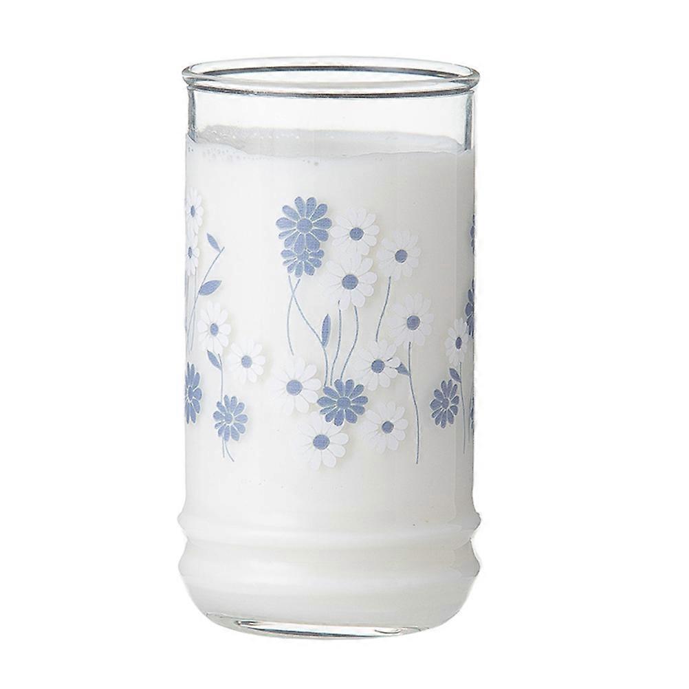 Flower Pattern Glass Coffee Glass Cup for Storage 1Pcs Sky-Blue