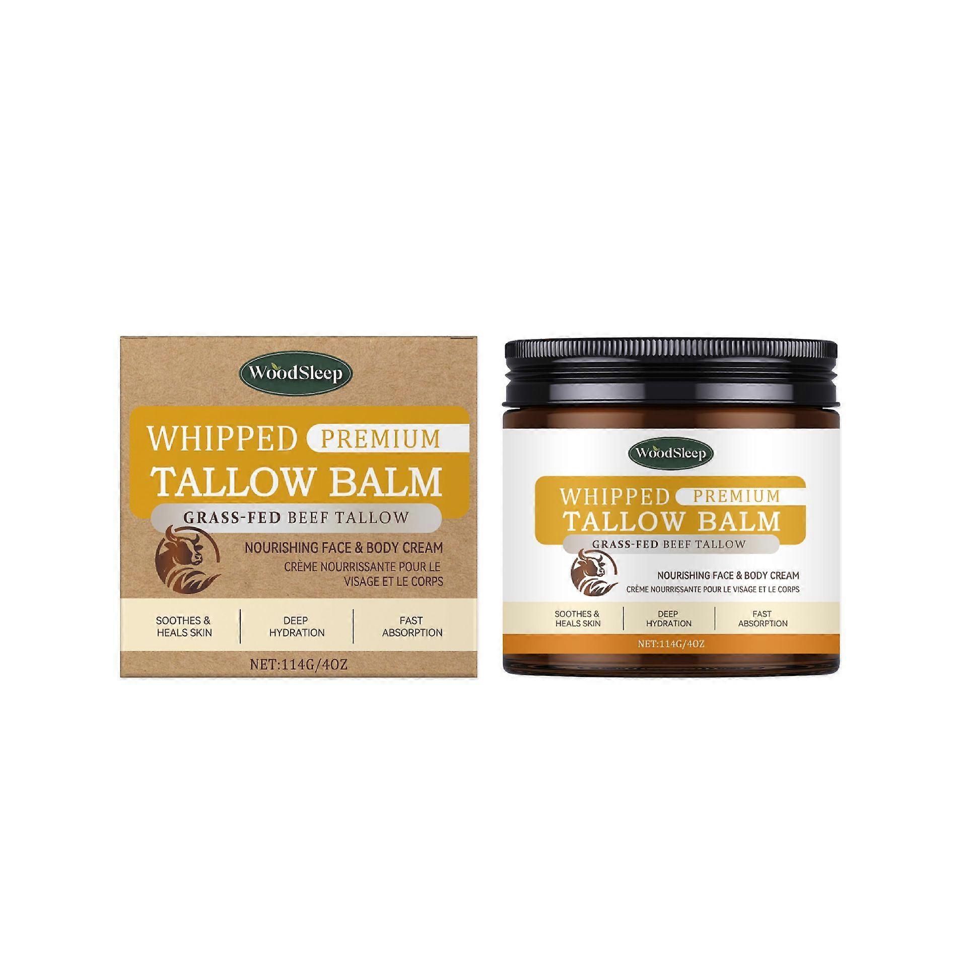 Grass-Fed Beef Tallow for Skin: Whipped Beef Tallow Face Body Moisturizer - All Natural Skincare Tallow Balm for Eczema and Dry Skin