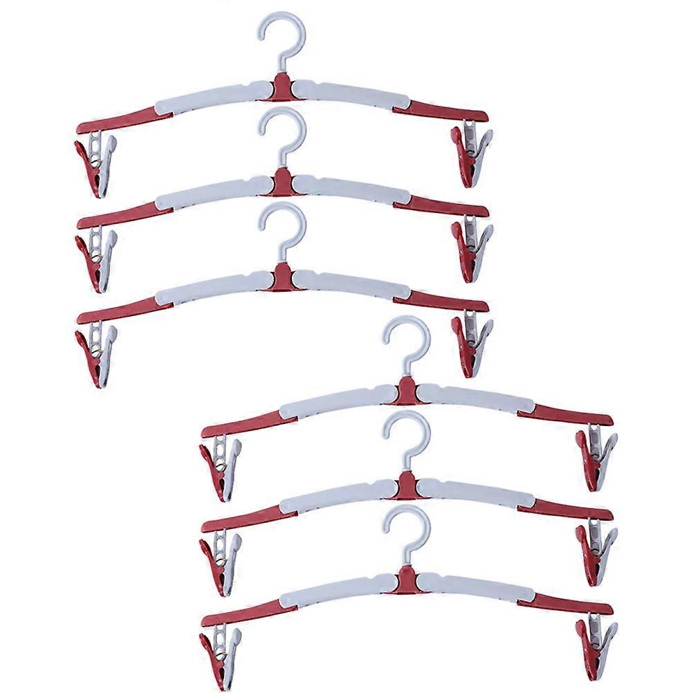 Travel Foldable Hangers Clothing Drying Rack Space Saving Design PP Material 360 Degree Rotating Hook 6Pcs