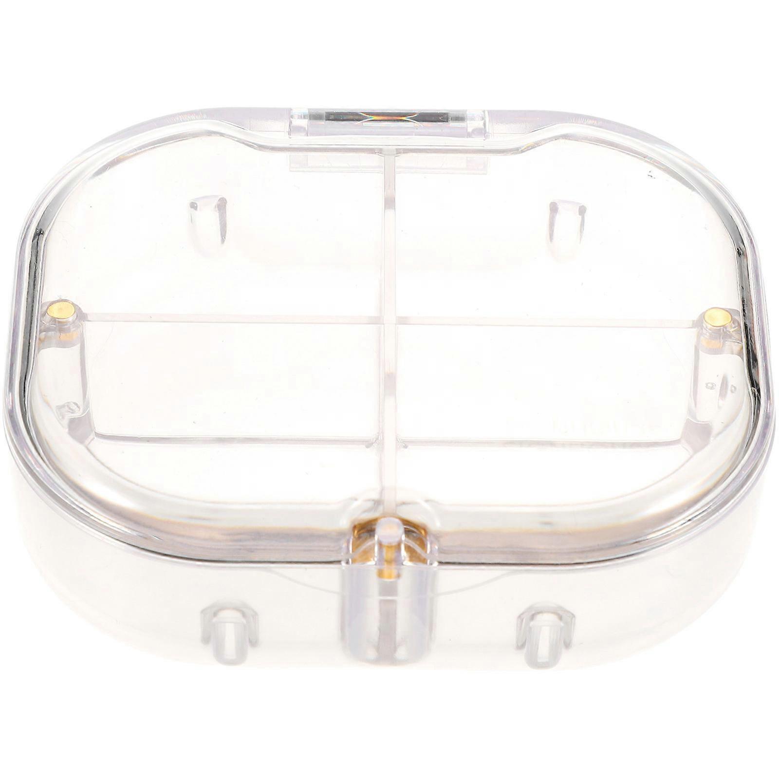 Portable Tablet Storage Container Medicine Supply Rectangular Multi-Grid Design Plastic Moisture-Proof 1Set