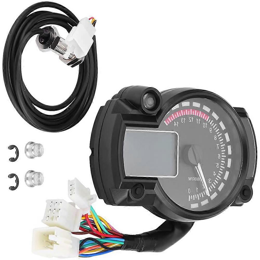 Universal Motorcycle Digital Colorful LCD Speedometer Odometer Tachometer W/ Speed Sensor