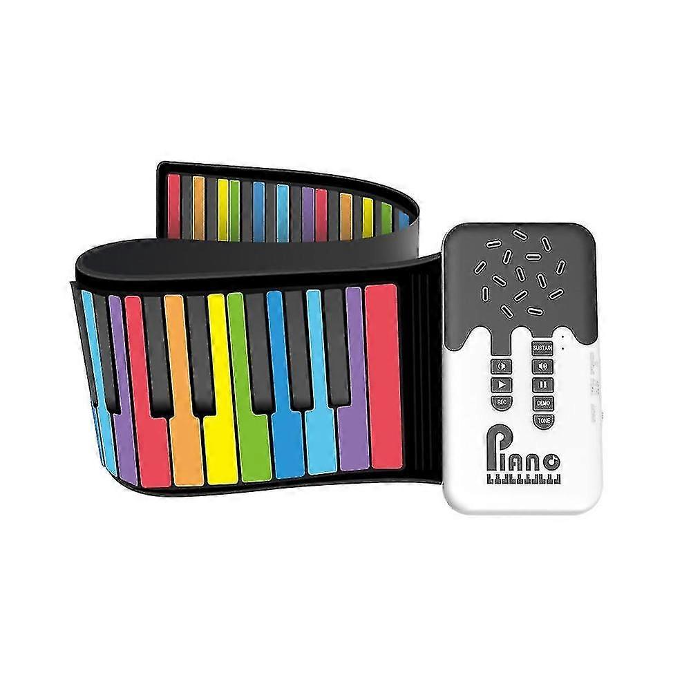 49 Keys Digital Keyboard Flexible Roll Up Piano With Loud Speaker Electronic Hand Roll Piano For Mu--