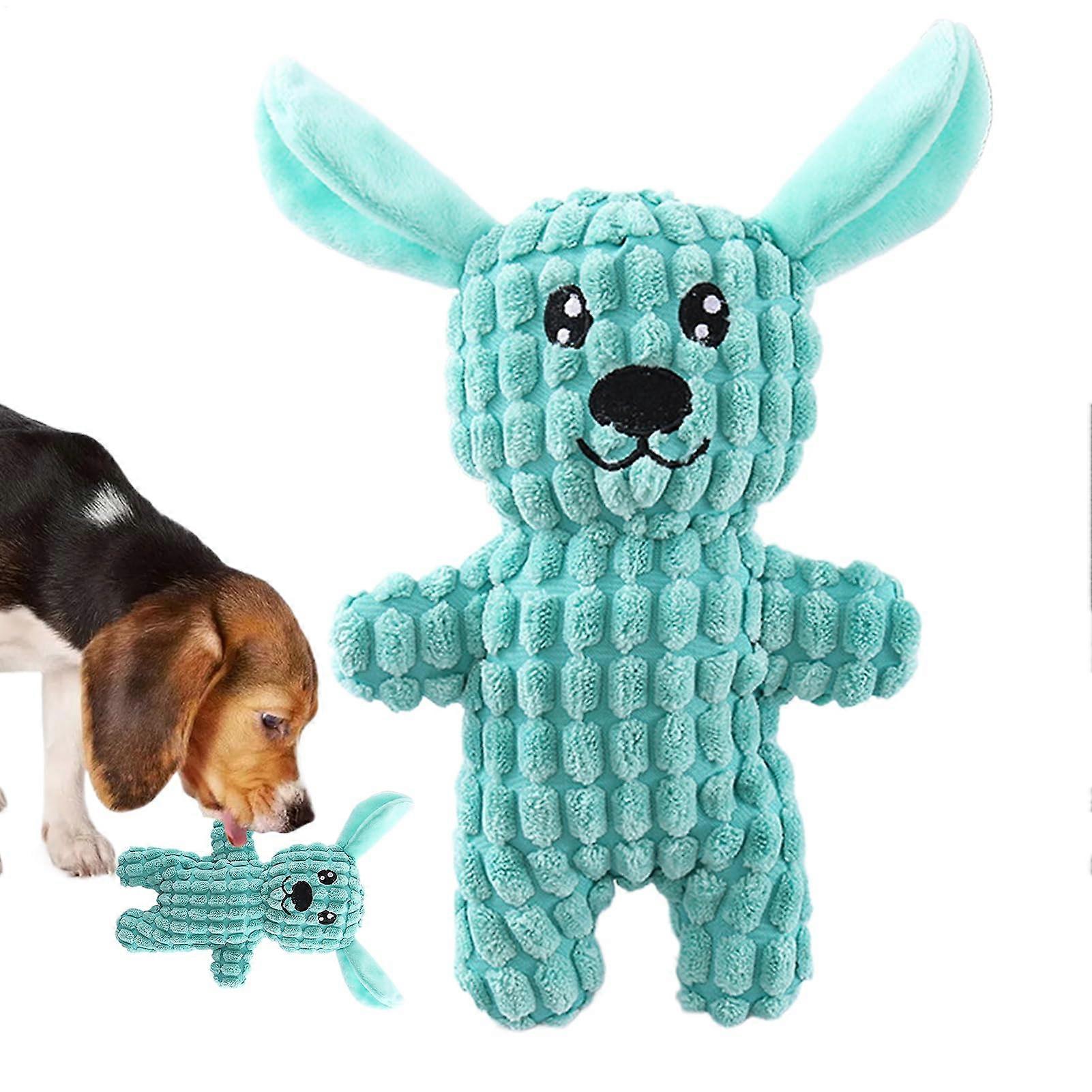 Dog toy for aggressive chewers, plush squeaky dog toy  teeth cleaning squeaky, puppy toy to keep them busy with boredom and teething, blue