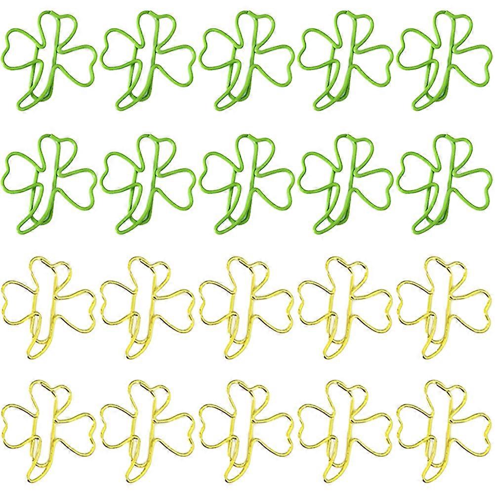 Clover Paperclips Cute Paperclips Metal Bookmarks Small Paper Clips For Paperwork 20Pcs