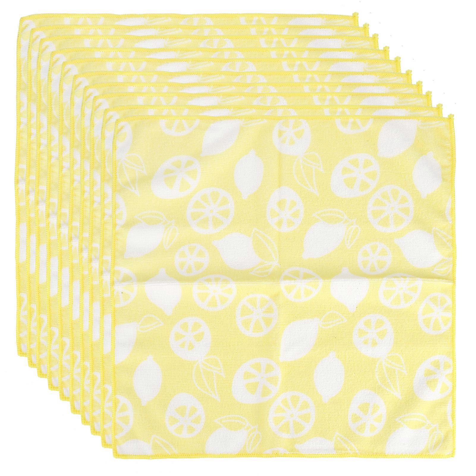 10PCS 40x40cm Fruit Pattern Reactive Printed Towel Super Absorbent Microfiber Towel Kitchen Use