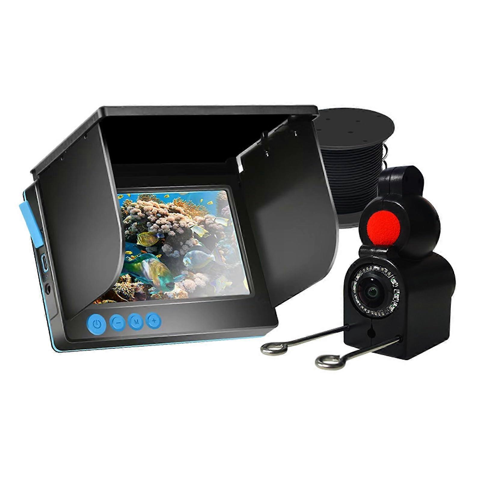 水下钓鱼相机,5 英寸高清,2000TVL,8000mAh,IP68 适用于冰上、海上、船钓 50m