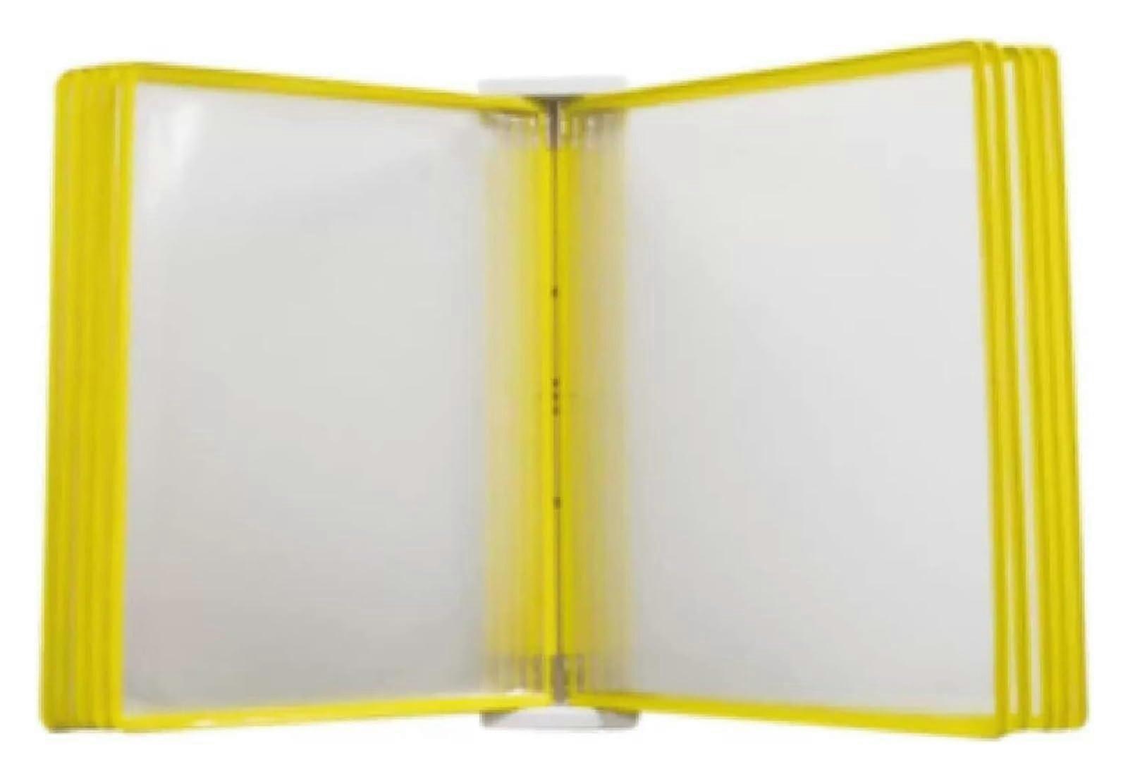 A3 Wall Display System Document Folder - 10 Pages File Folder for Exhibitions & Offices, Wall Mounted, Yellow, 28.74x17.72 in