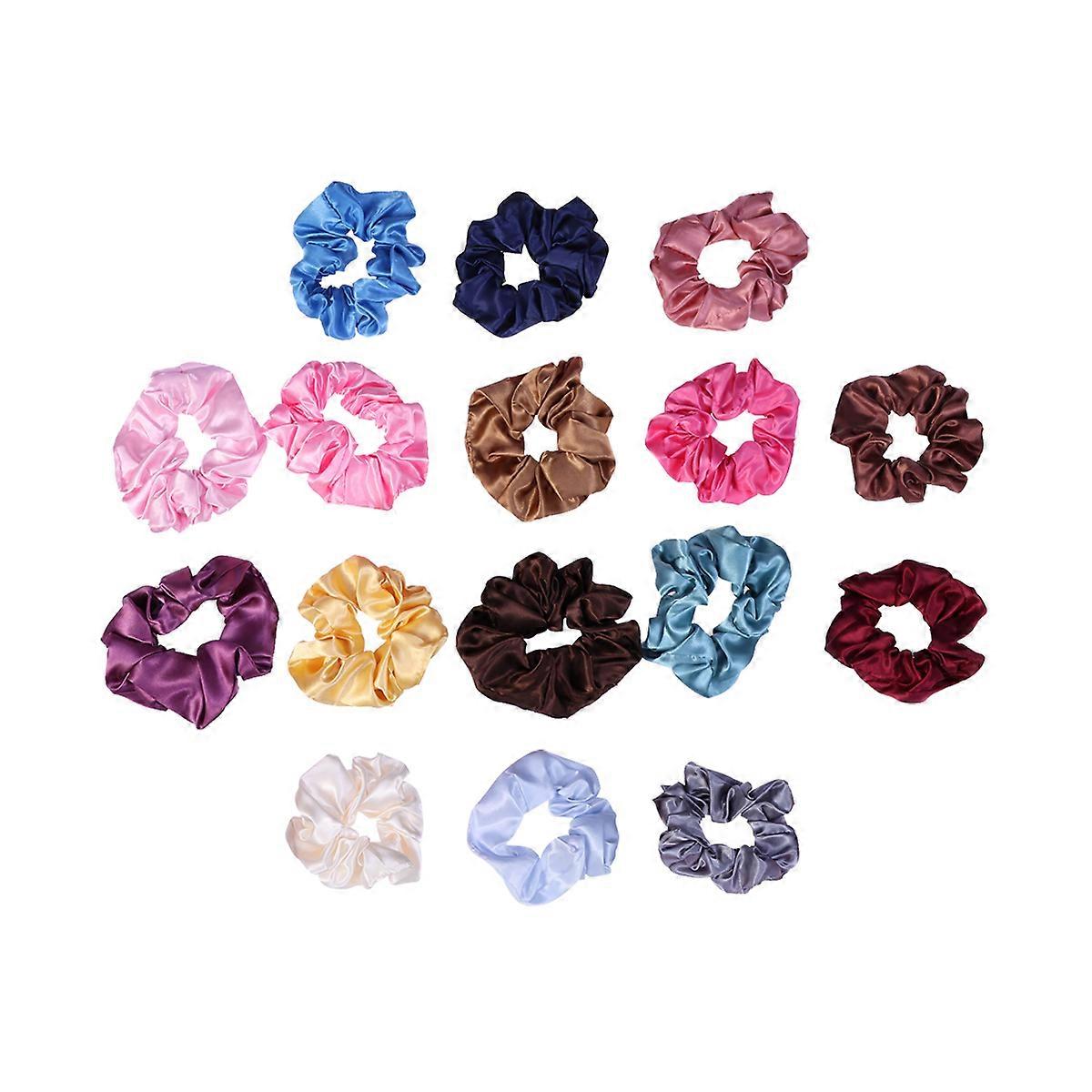 Elastic Hair Ropes Hold Hair in Place Simple Design Ponytail Holders Mixed Color 16Pcs for Any Occasions