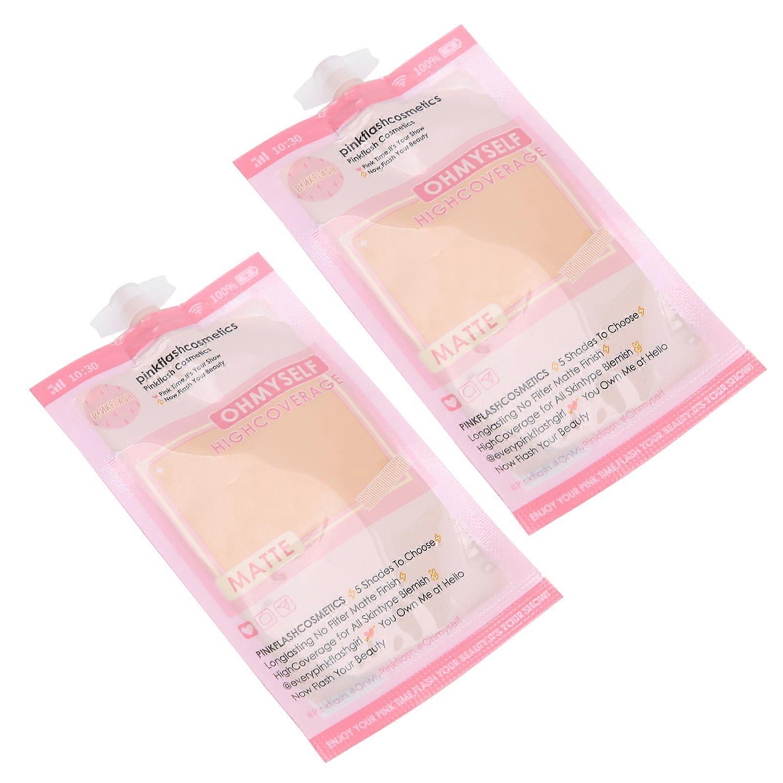 2pcs 5ml Bag Package Liquid Foundation Matte Long Lasting Makeup Cosmetic Foundation#4