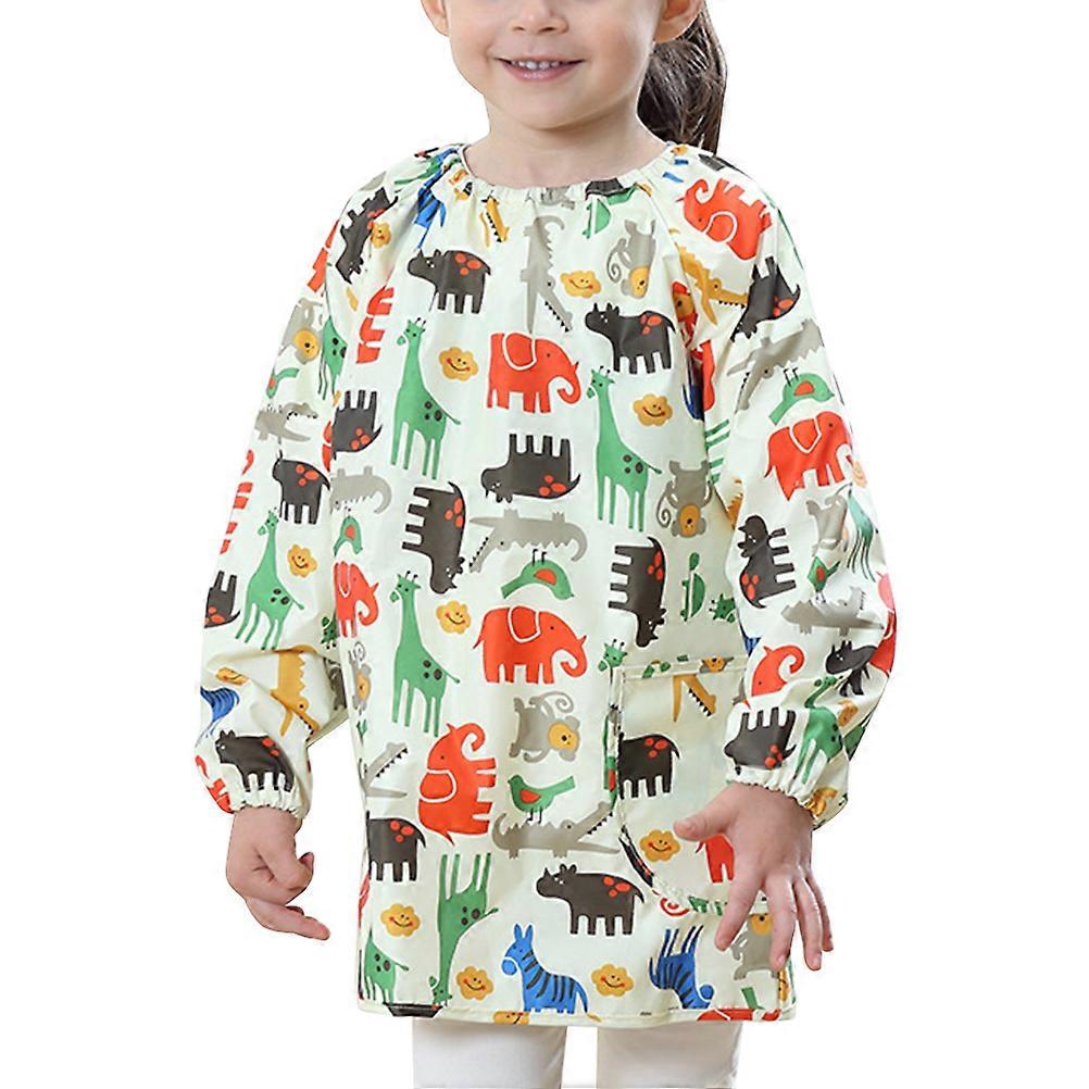 Waterproof Painting Apron for Children Smock Long Sleeve Yellow