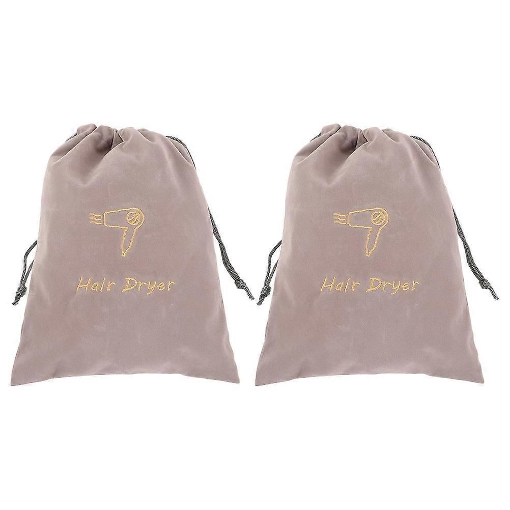 Here's a polished and professional product description for your item:
**2pcs Portable Drawstring Hair Dryer Storage Bags – Durable Pouch for