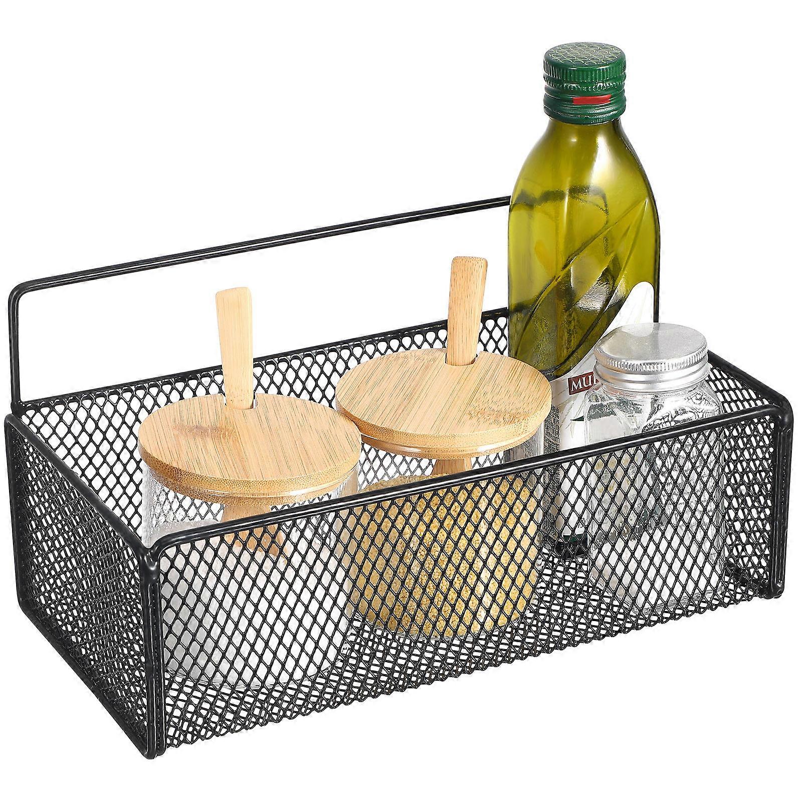 1 Set Bathroom Racks Kitchen Storage Rack Draining Rack Storage Shelf (Black)