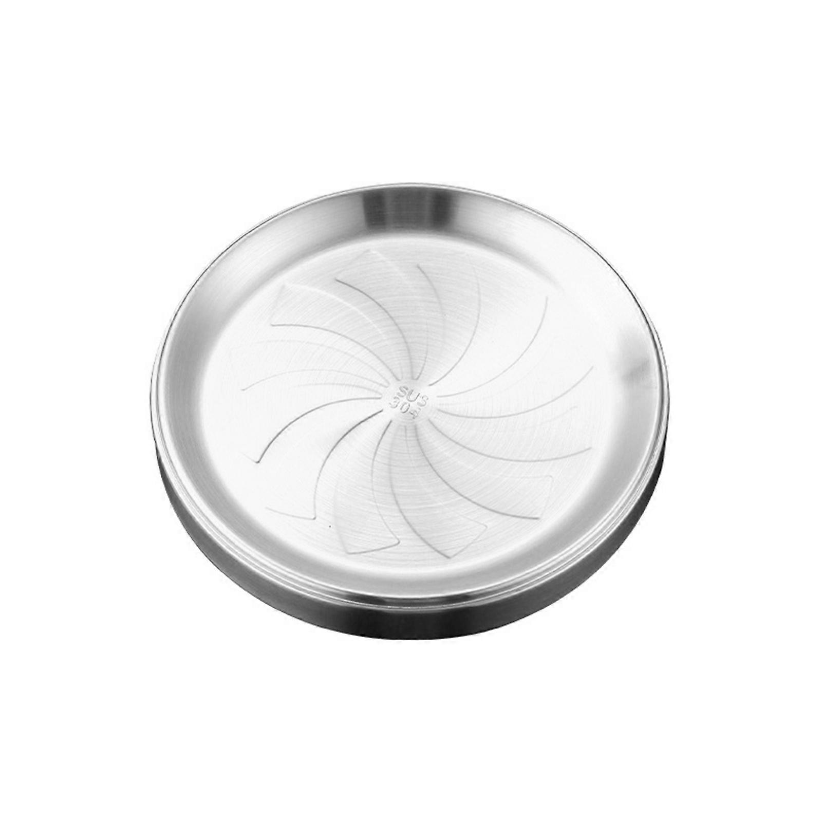 Corrosions Resistant 304 Stainless Steel Buffets Plate Elegant Dinnerware Double Layer Stackable Food Storage Platter  Silver