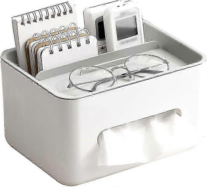 Multifunctional Rectangular Tissue Box Cover with Storage Space