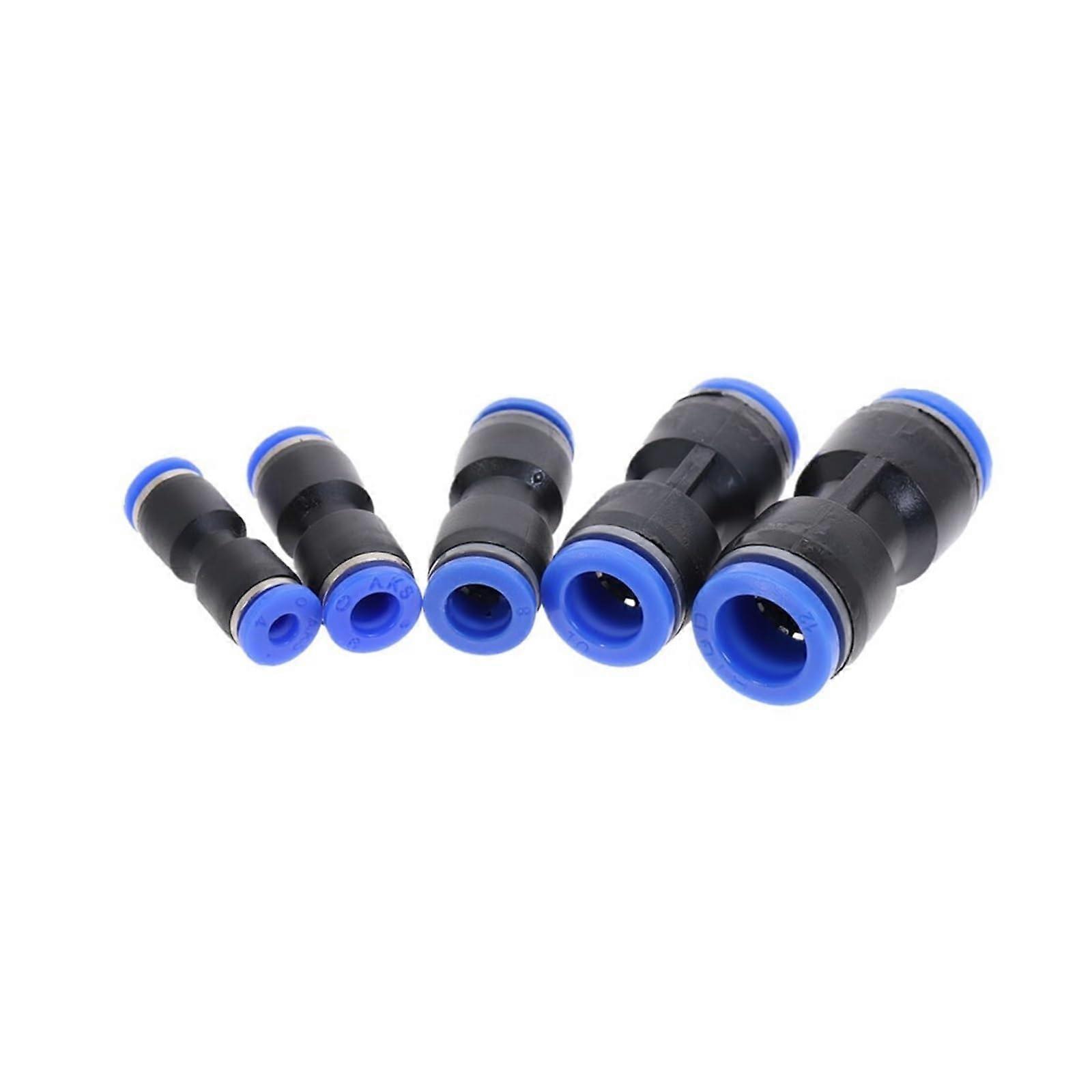 Push to Connect Fittings Tube Reducer, Pneumatic Air Fitting, Pug Series 6 mm, 8 mm to 10 mm, 12 mm Pipe Connector