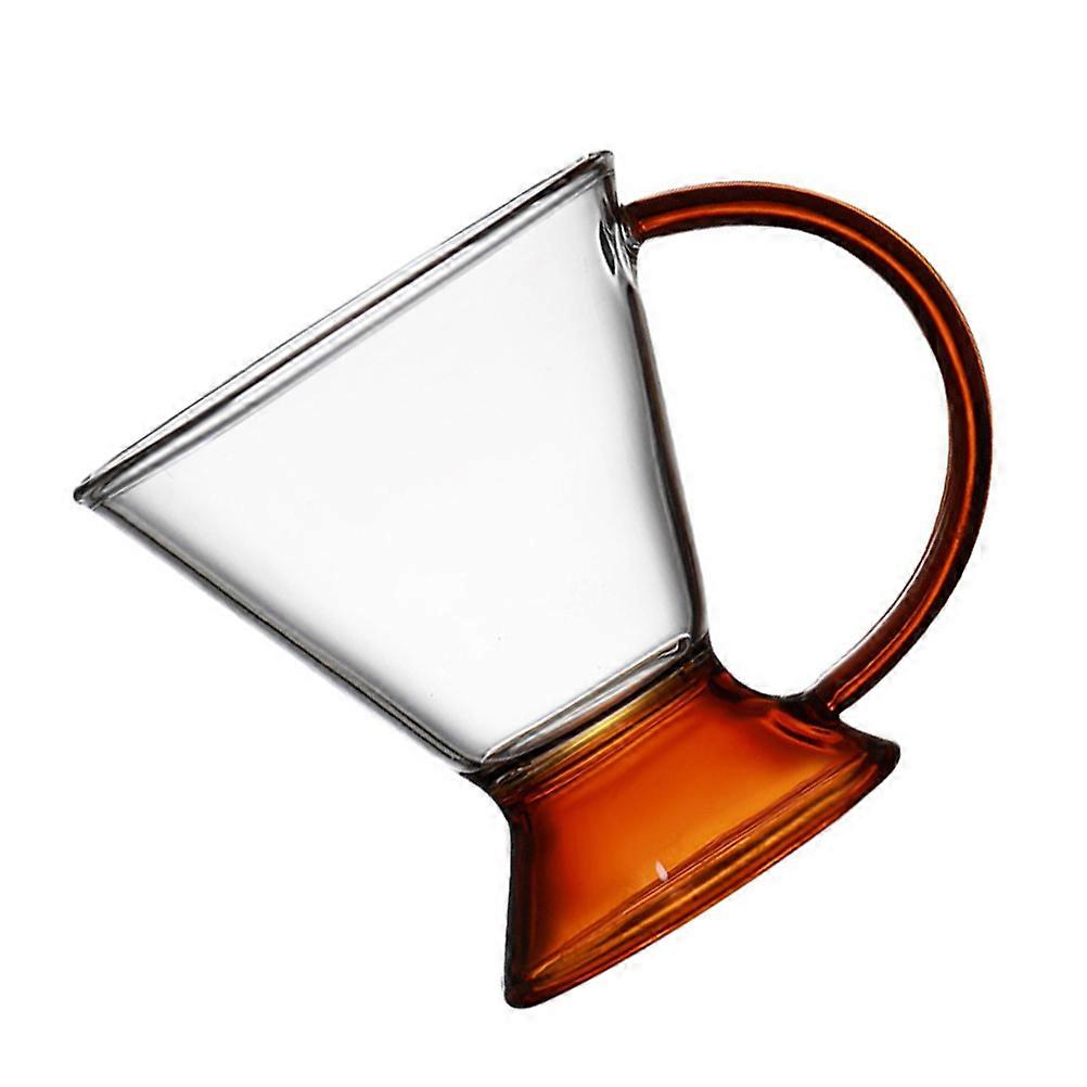 Amber Handle Glass Cup Unique Tea Mug for Hot Beverages Coffee Desserts Milk Stylish Drinkware Home Office Use