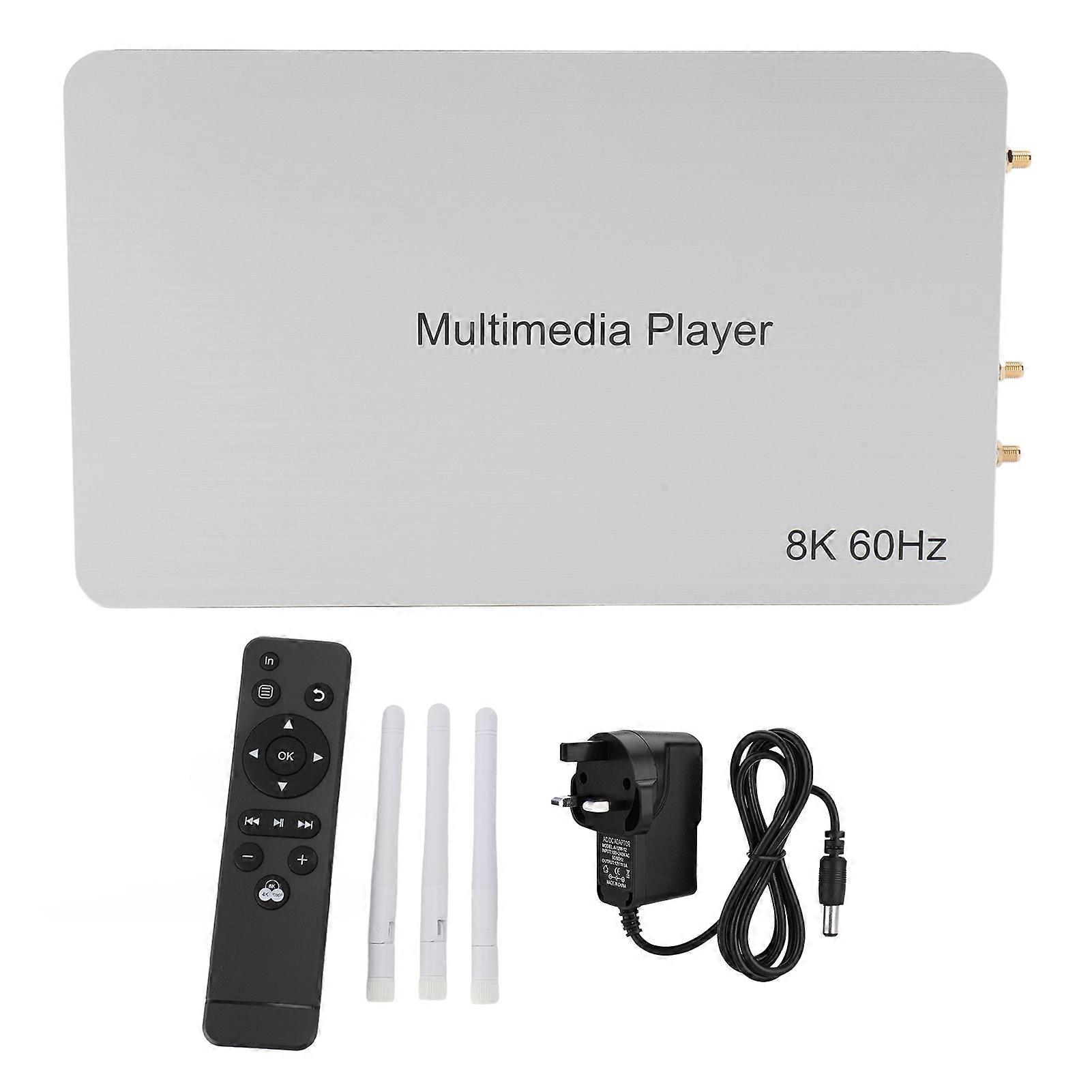 8K 60Hz HD Multimedia Player with WiFi Display Casting, 10 Channel Output, Android 10.0