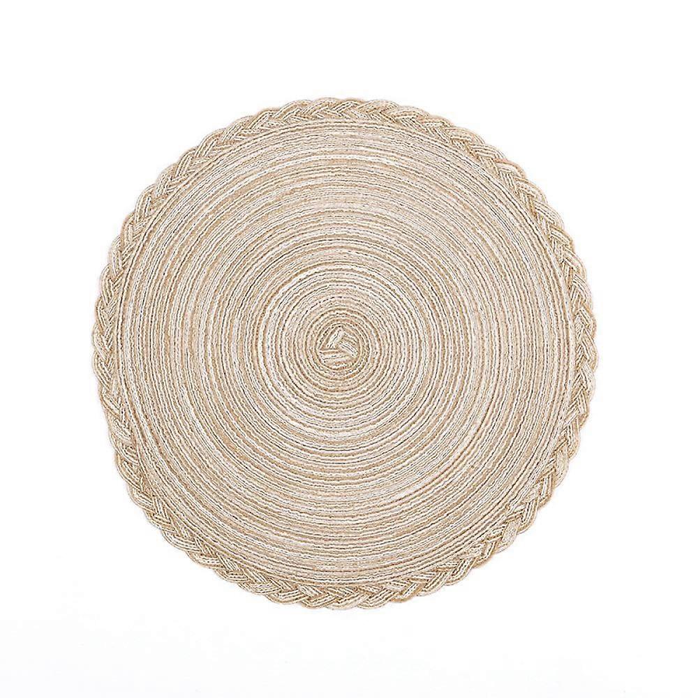 Round Macrame Placemats for Dining Table, Set of 2, NonSlip (Brown, 15 in)