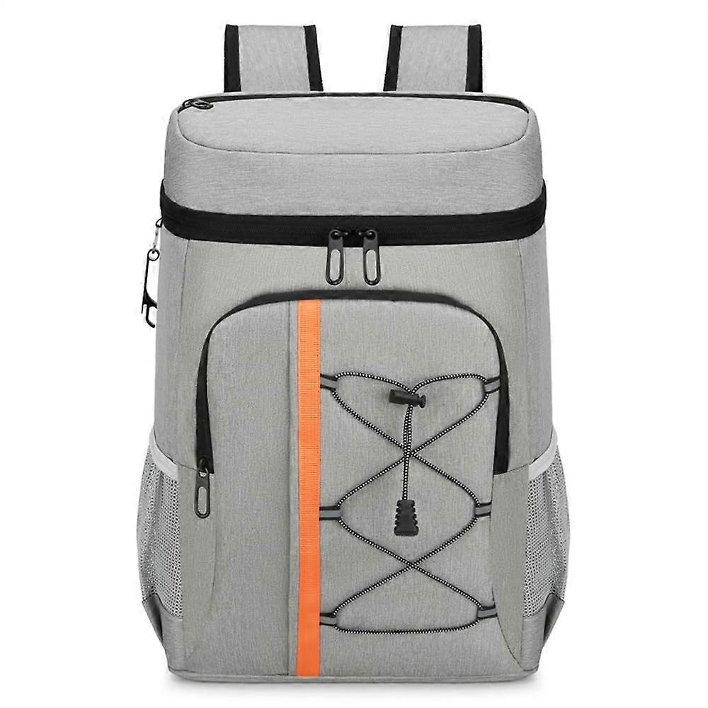 Isolated Cooler, Large Capacity Insulated Cooler Bag, Versatile Use for Hiking, Camping, Picnics, Beach, Light Grey