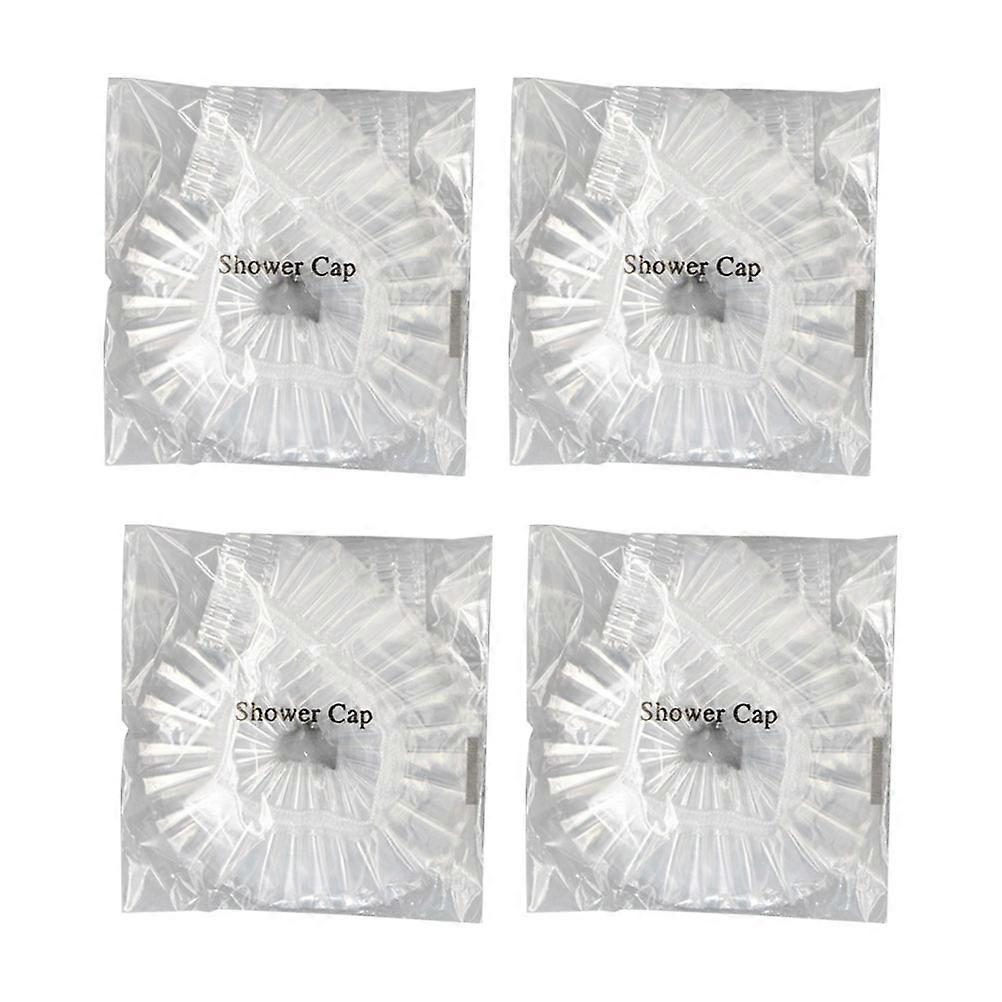 Disposable Bath Cap Washable Shower Cap Square Shape Transparent for Cooking 100Pack