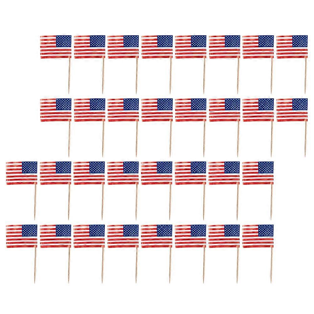 American Flag Toothpicks for Party Patriotic Cake Decor Multifunctional Picks 50pcs
