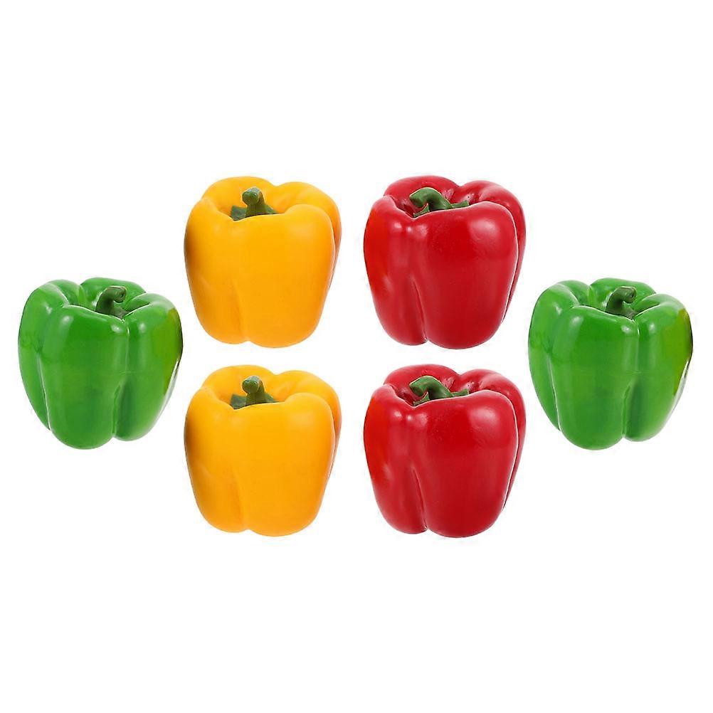 Artificial Bell Peppers Set Lifelike Vegetable Props for Photography, Party Decor & Early Education (6pcs)