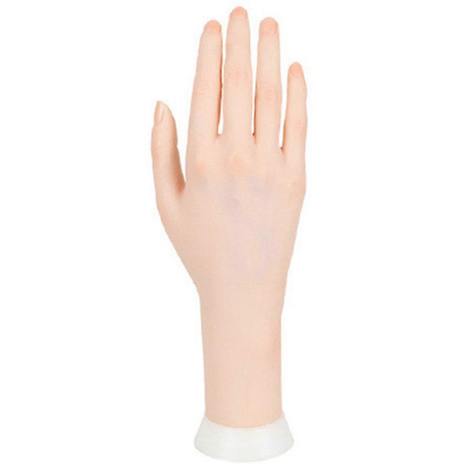 Realistic Silicone Mannequin Hand, Flexible Hand for Nail Art Practice, Massage Training & Jewelry Display