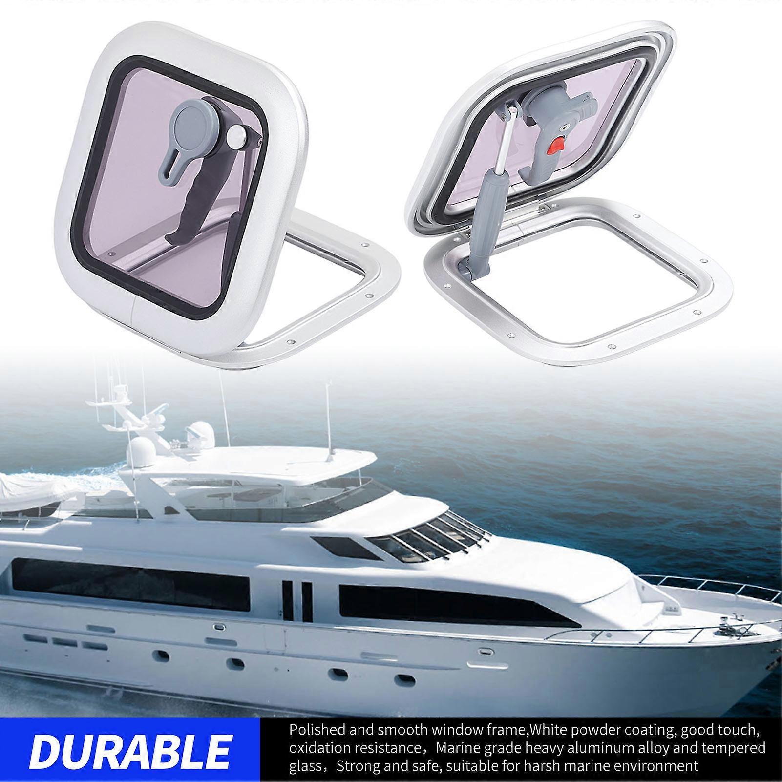 Boat Skylights Window 260 X 260mm Square Push Out Deck Porthole Skylights Ventilation Hatch Window for Yacht RV