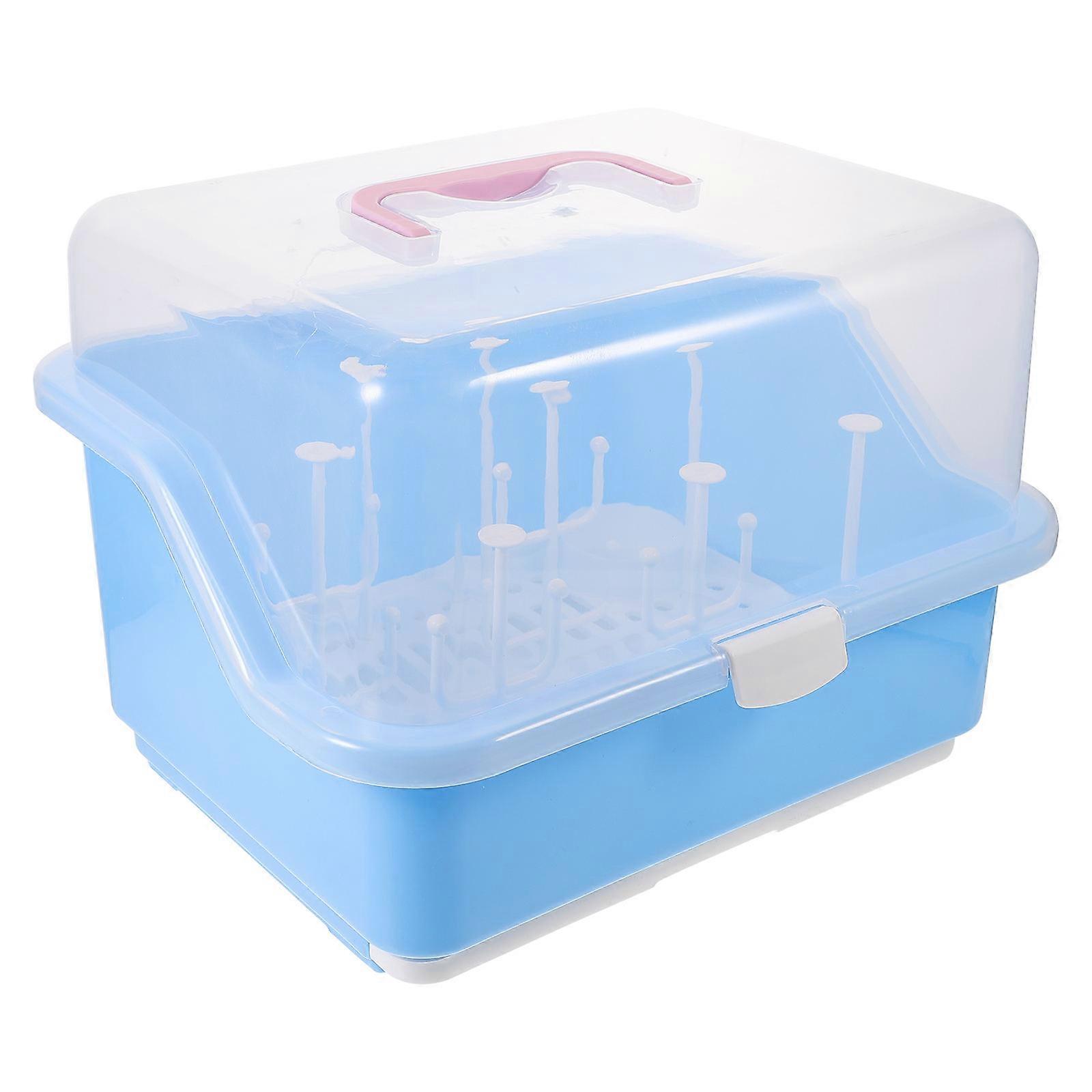 Milk Bottle Storage Box Organizing Dust-Proof Rectangular Scandinavian Parents 35x28x23.5cm PP 1Pcs