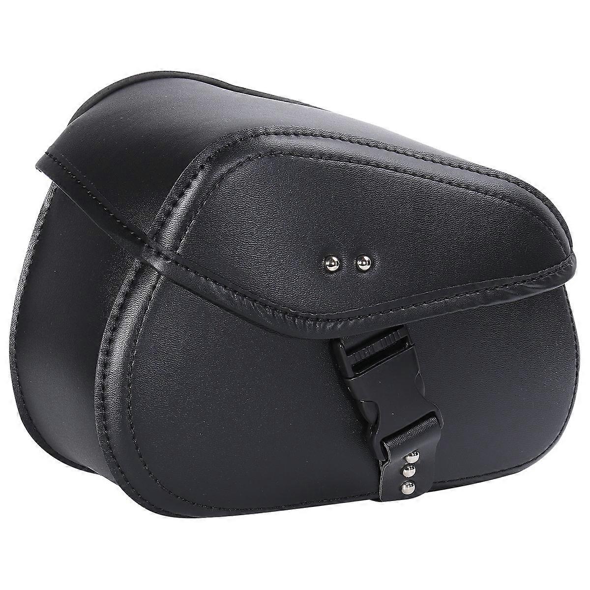 Motorcycle Satchel Bag for Hanging Black PU Material Large Capacity Easy to Install Fits Various