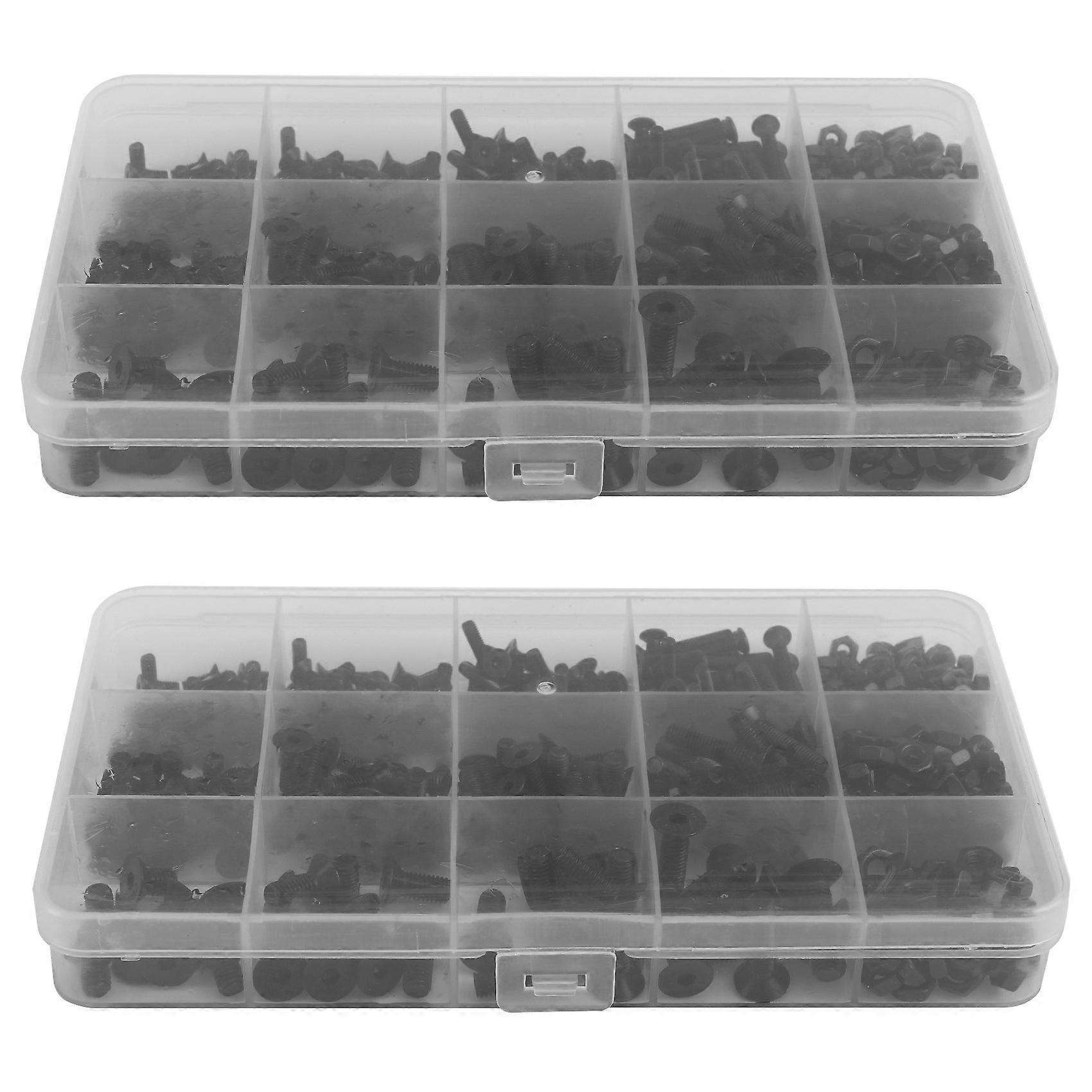 920Pcs M3 M5 Alloy Steel Countersunk Flat Head Hex Socket Cap Screws Nuts Set Assortment Kit